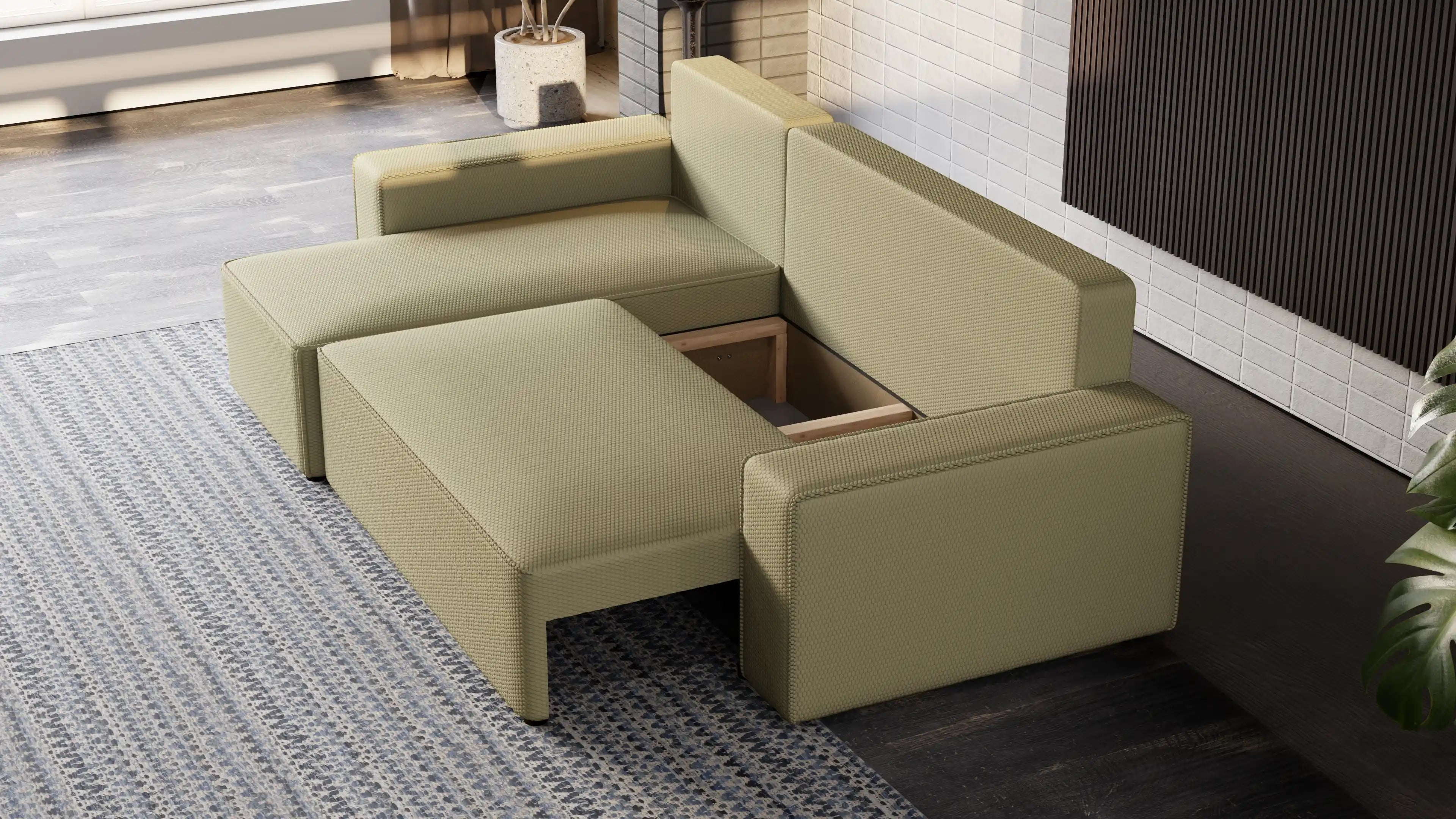 Narożnik Nexo L uniwersalny – funkcja spania, pojemnik na pościel