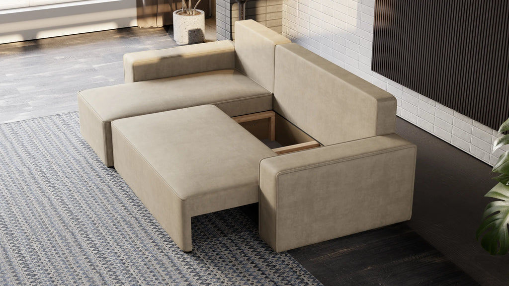 Narożnik Nexo – uniwersalny, rozkładany, z pojemnikiem