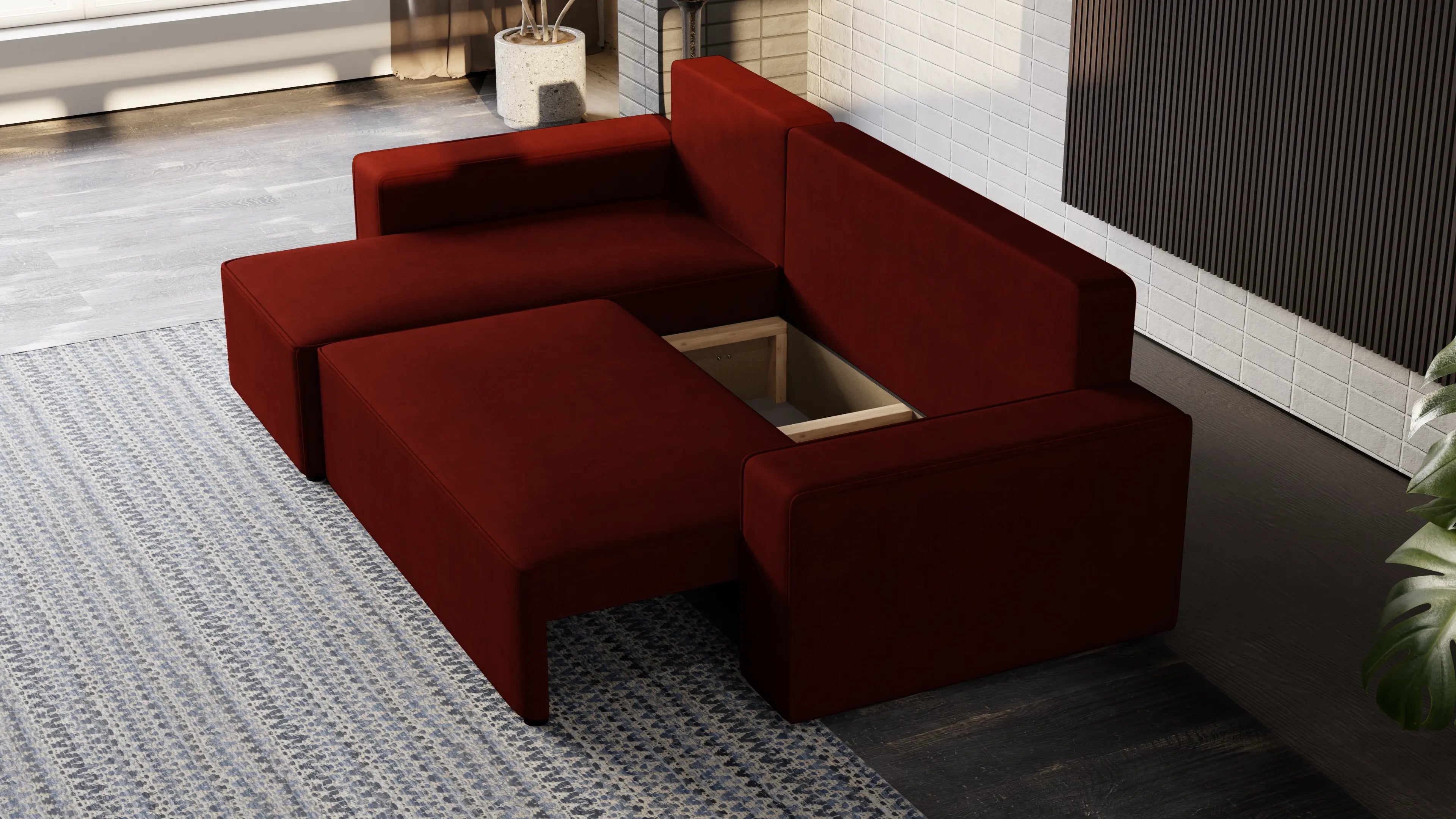 Narożnik Nexo – uniwersalny, rozkładany, z pojemnikiem