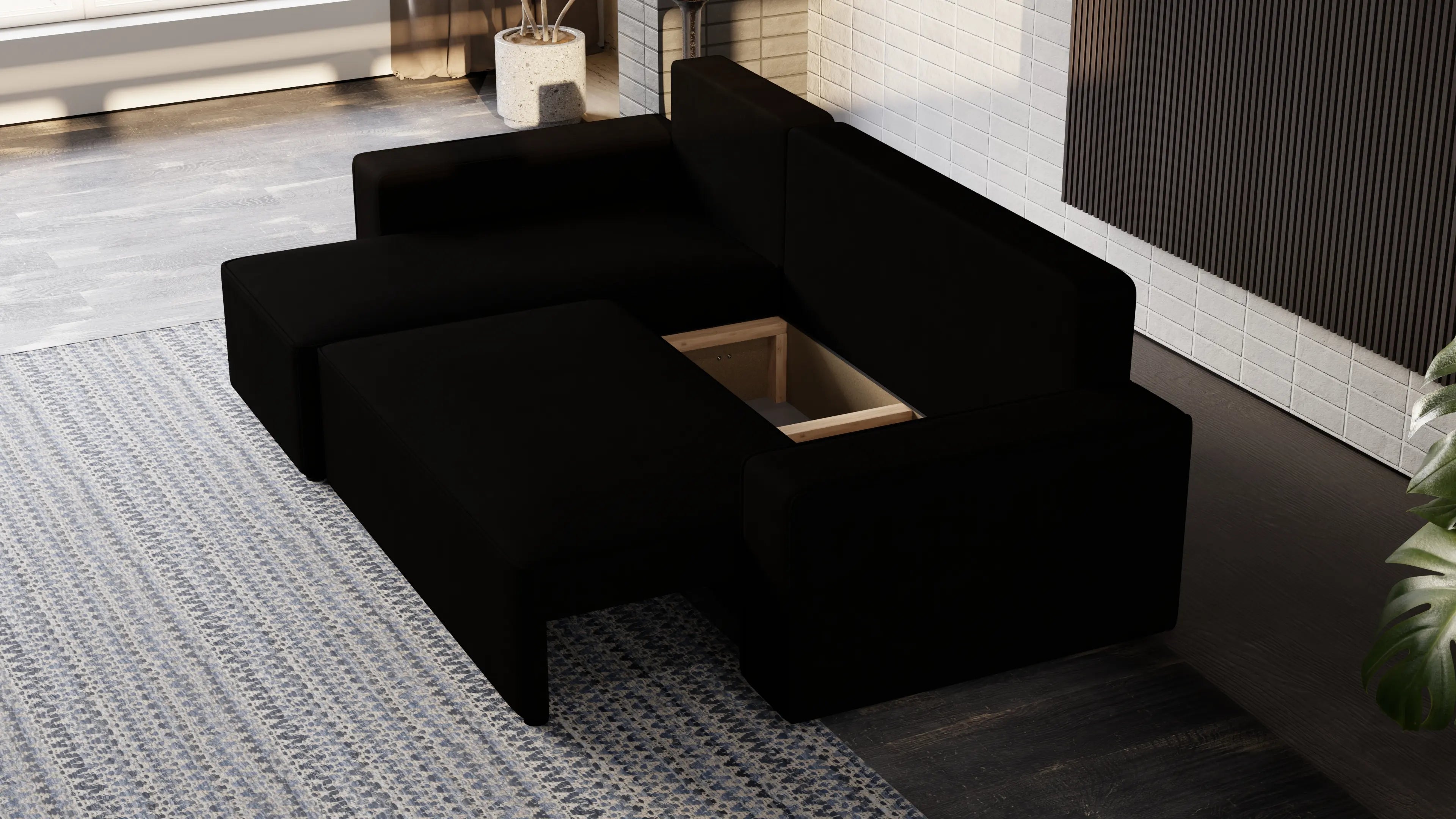 Narożnik Nexo – uniwersalny, rozkładany, z pojemnikiem