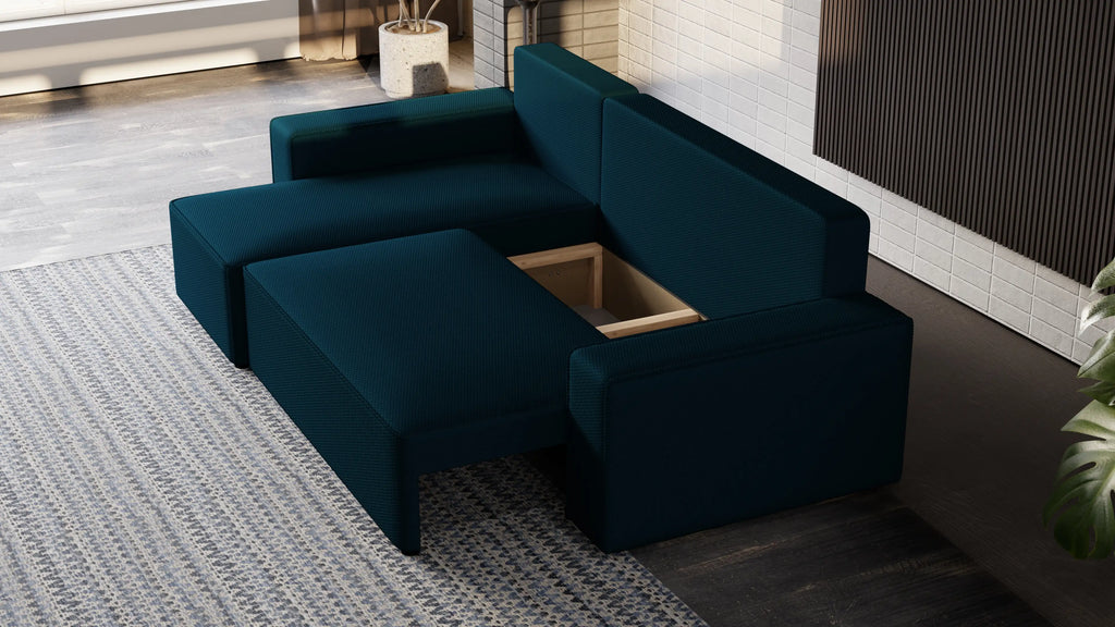 Narożnik Nexo L uniwersalny – funkcja spania, pojemnik na pościel