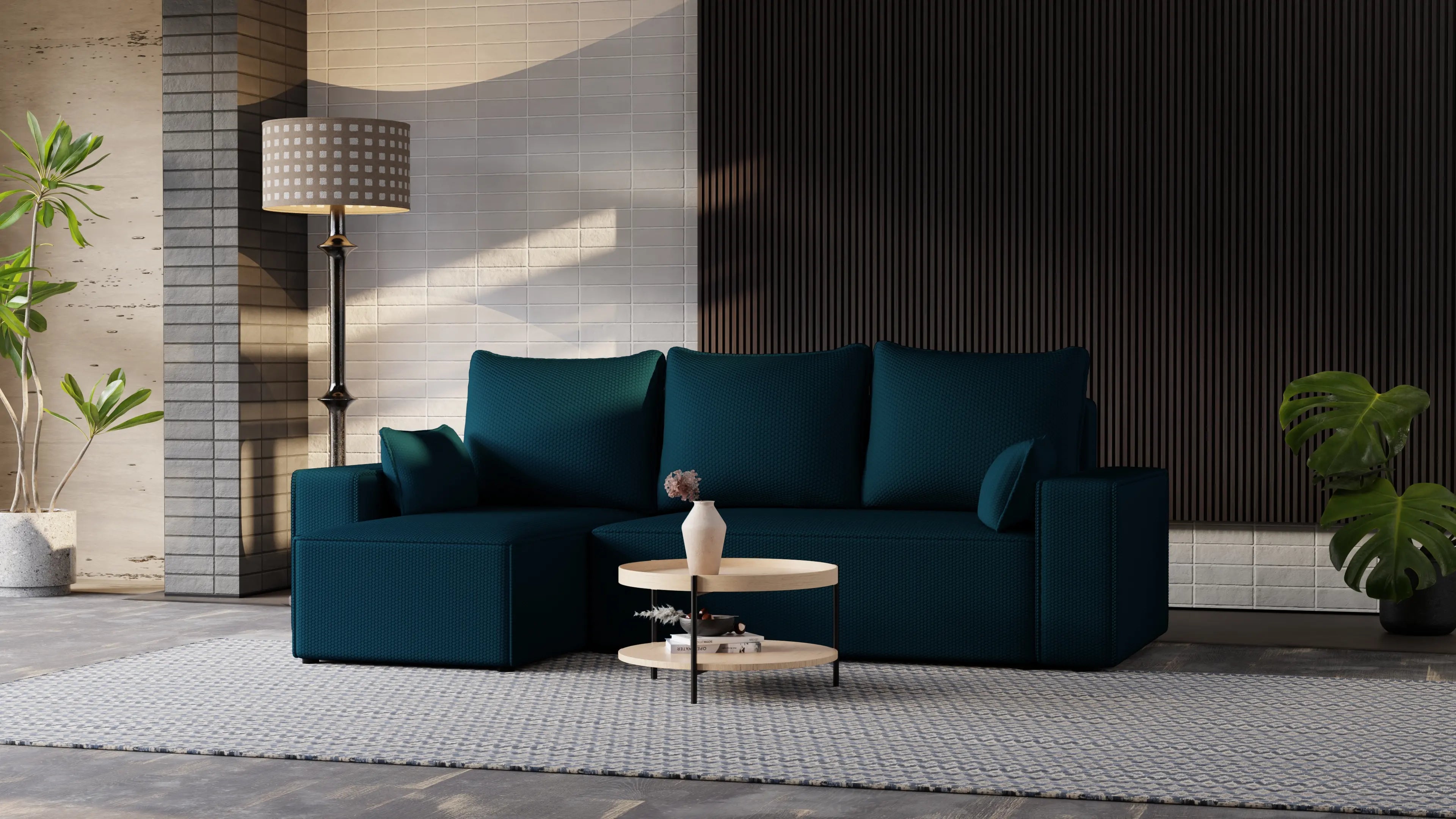 Narożnik Nexo L uniwersalny – funkcja spania, pojemnik na pościel