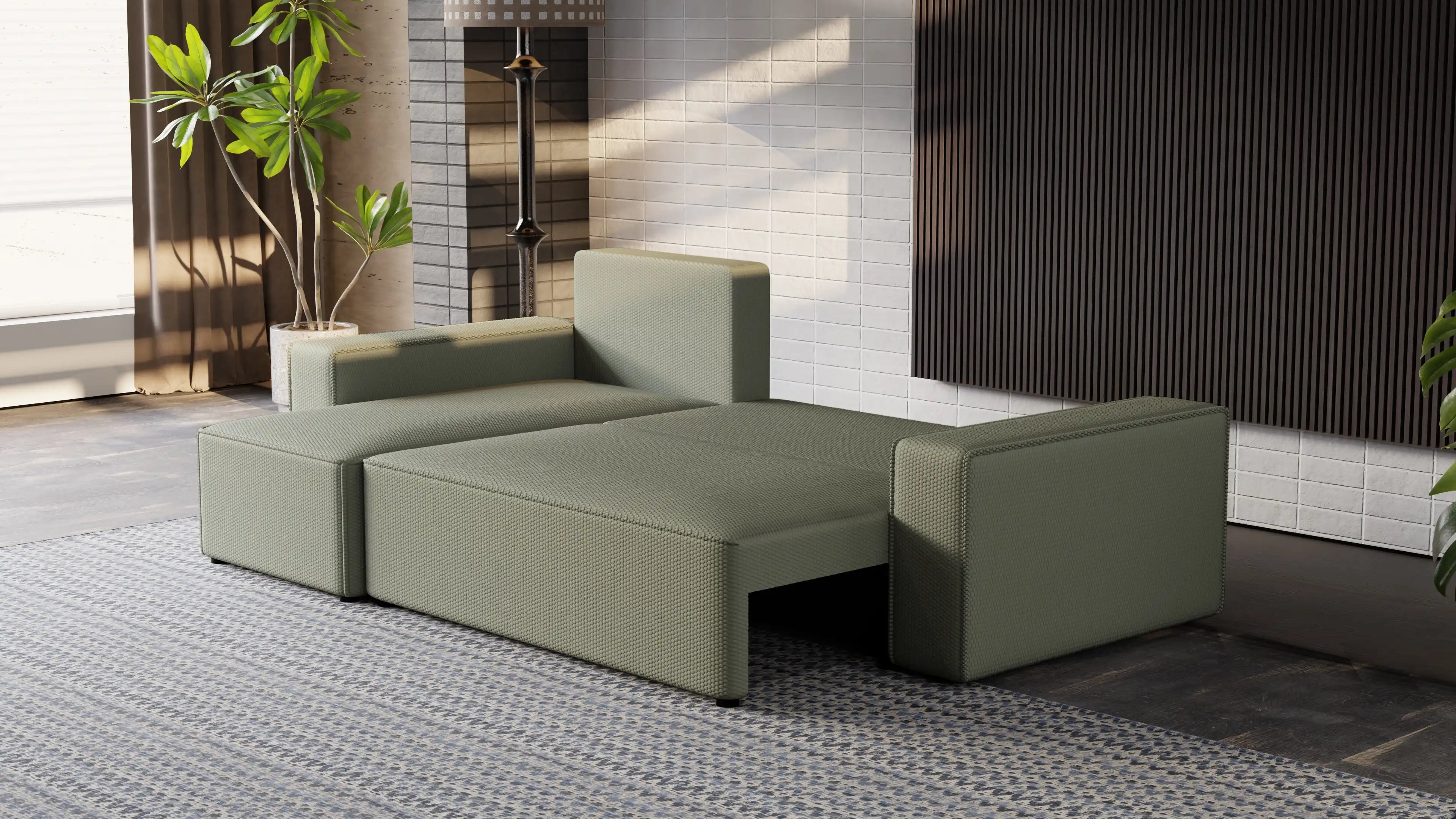 Narożnik Nexo L uniwersalny – funkcja spania, pojemnik na pościel