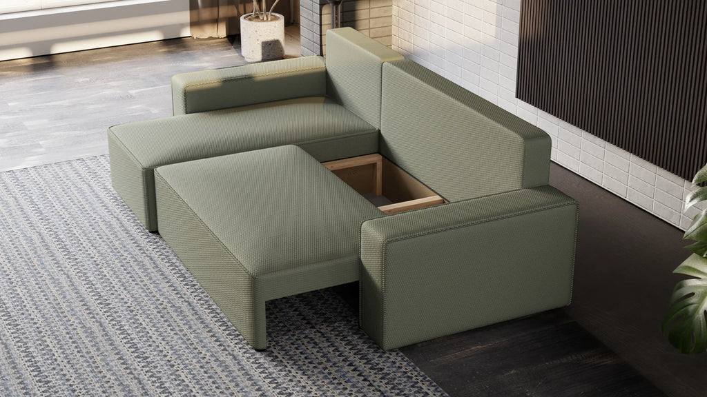 Narożnik Nexo L uniwersalny – funkcja spania, pojemnik na pościel