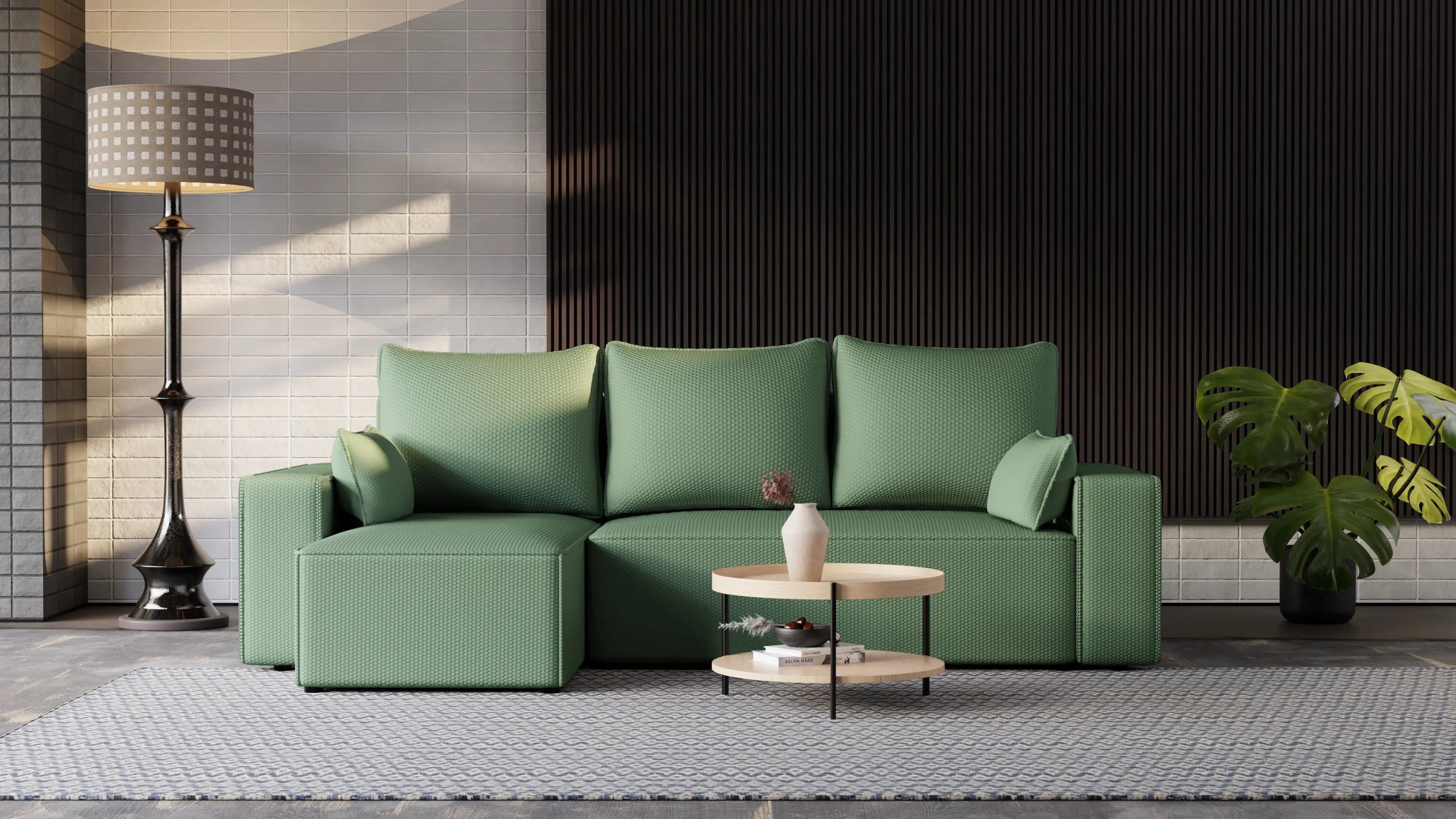 Narożnik Nexo L uniwersalny – funkcja spania, pojemnik na pościel