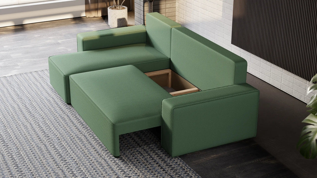 Narożnik Nexo L uniwersalny – funkcja spania, pojemnik na pościel