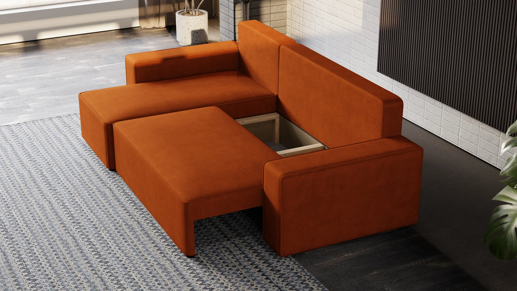 Narożnik Nexo – uniwersalny, rozkładany, z pojemnikiem