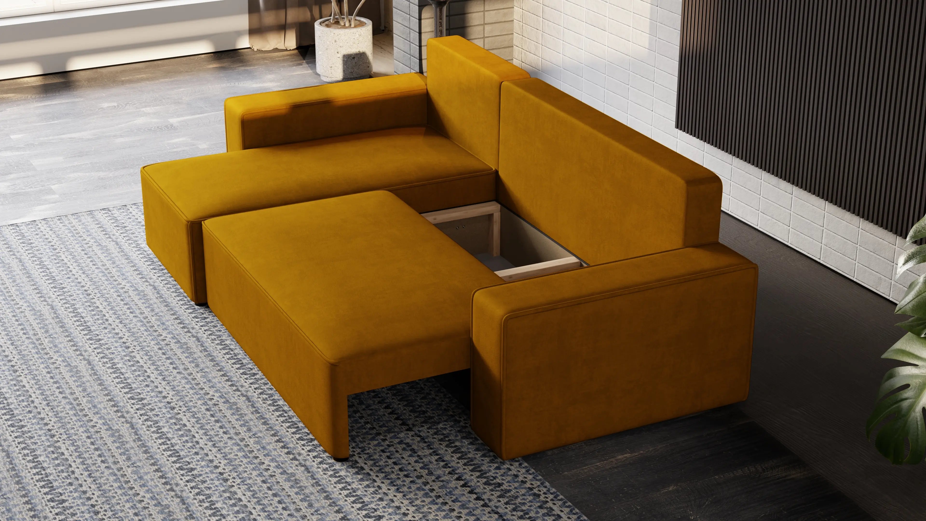 Narożnik Nexo – uniwersalny, rozkładany, z pojemnikiem