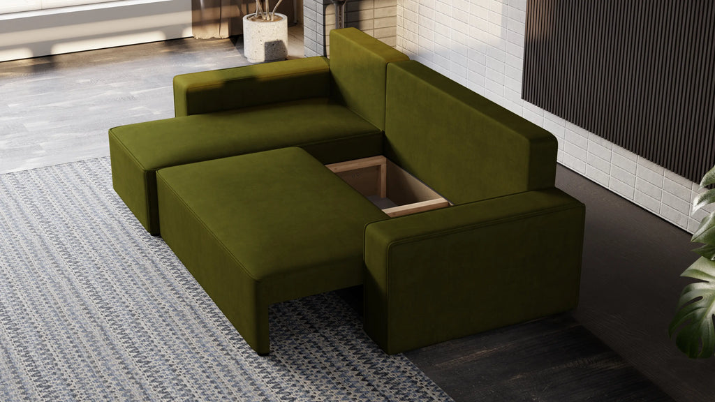 Narożnik Nexo – uniwersalny, rozkładany, z pojemnikiem