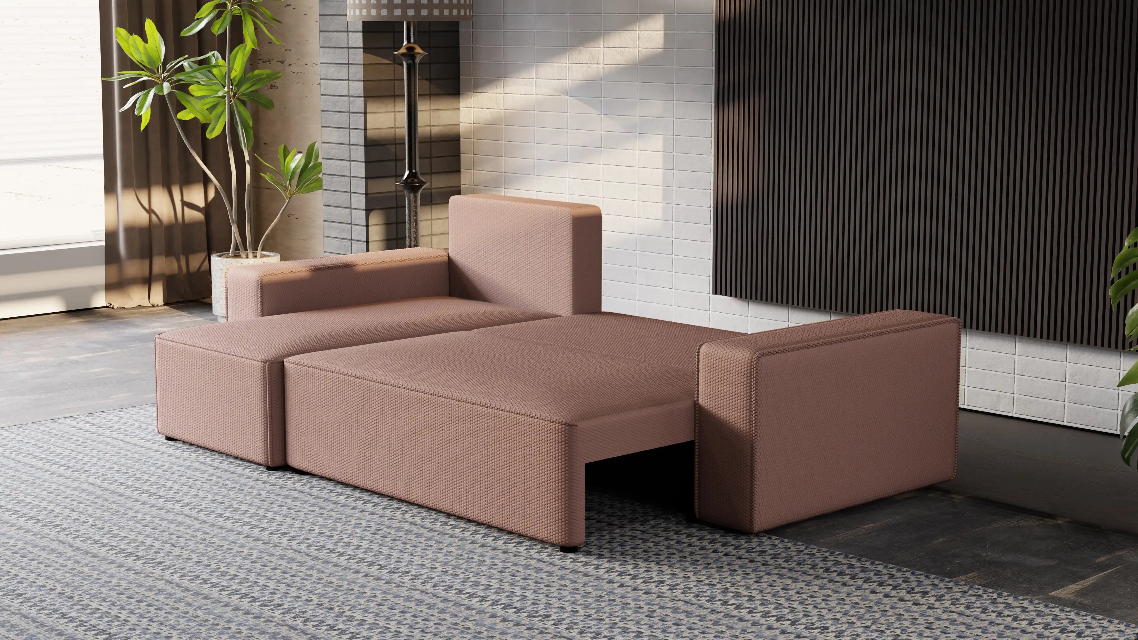 Narożnik Nexo L uniwersalny – funkcja spania, pojemnik na pościel