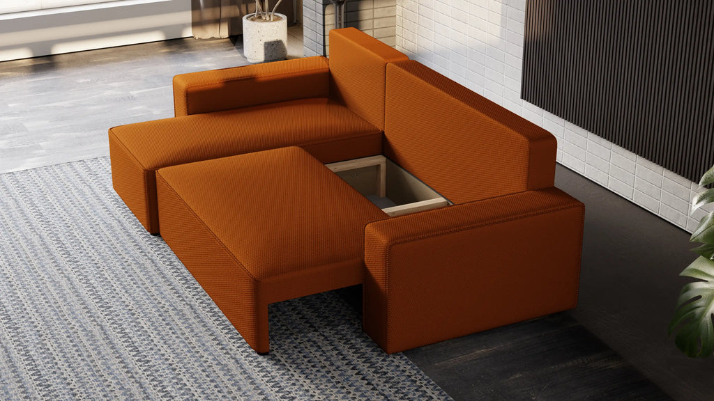 Narożnik Nexo L uniwersalny – funkcja spania, pojemnik na pościel