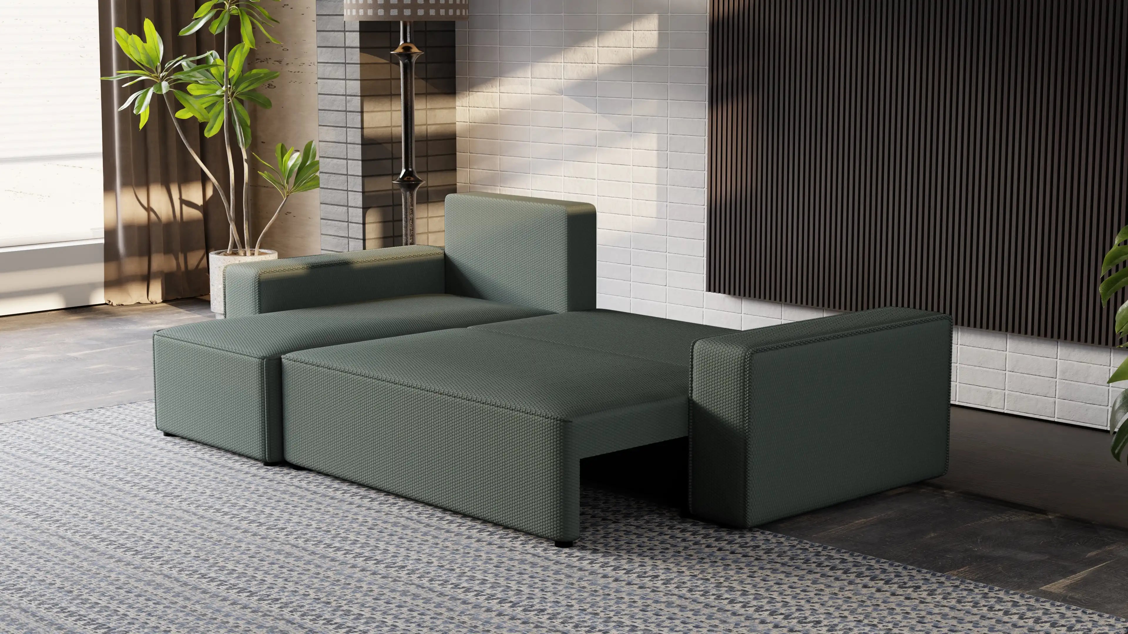 Narożnik Nexo L uniwersalny – funkcja spania, pojemnik na pościel