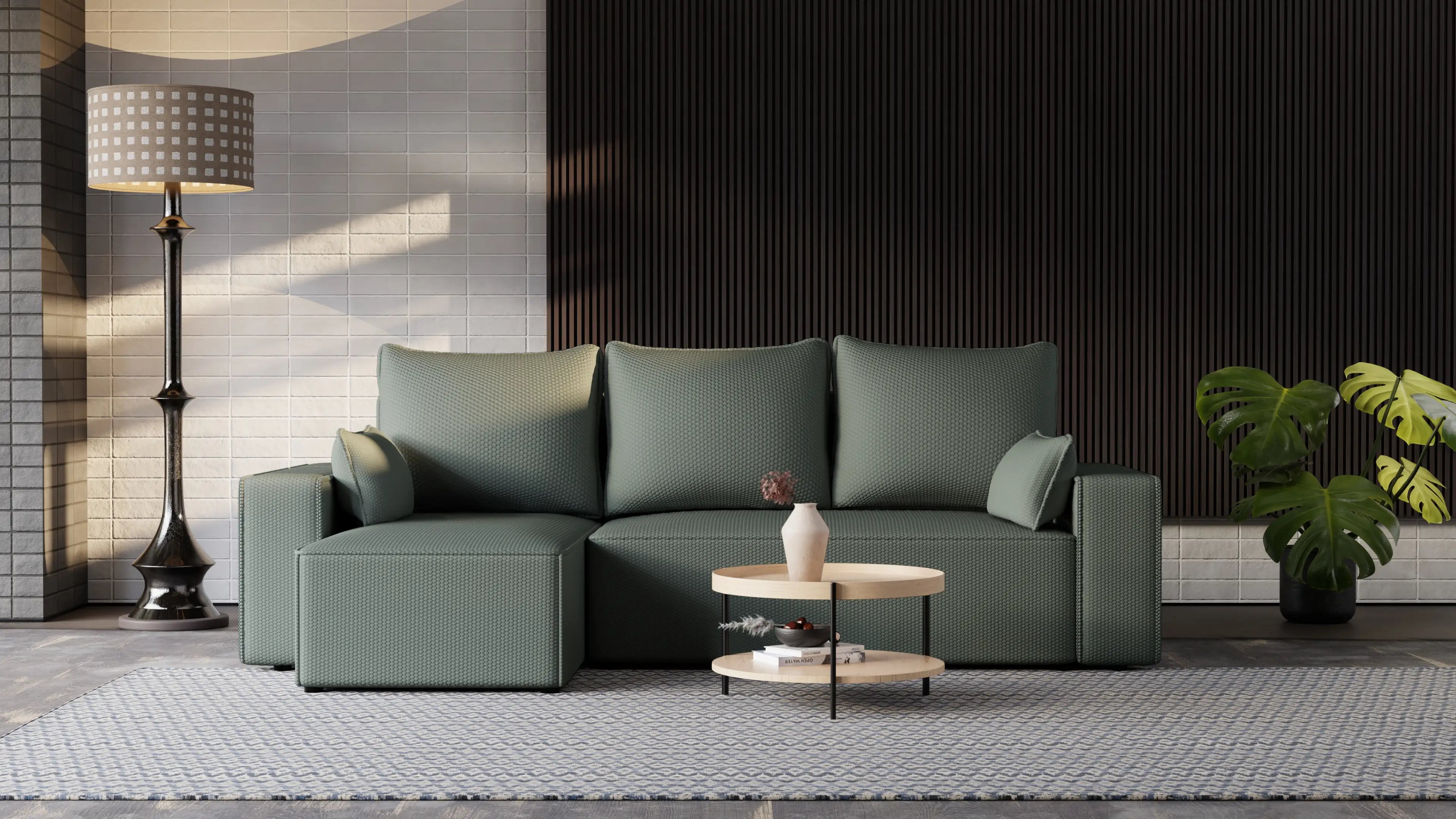 Narożnik Nexo L uniwersalny – funkcja spania, pojemnik na pościel