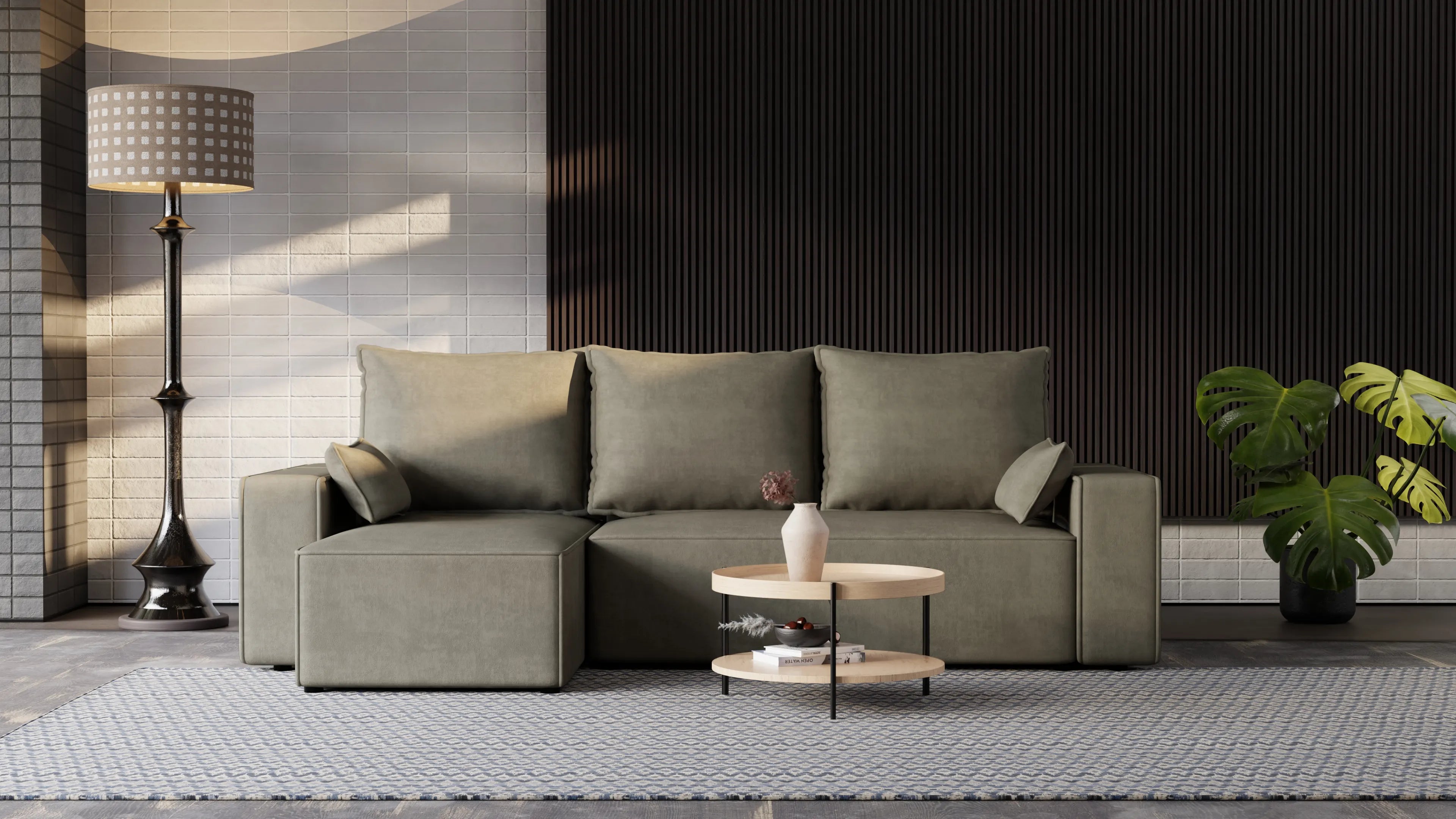 Narożnik Nexo – uniwersalny, rozkładany, z pojemnikiem