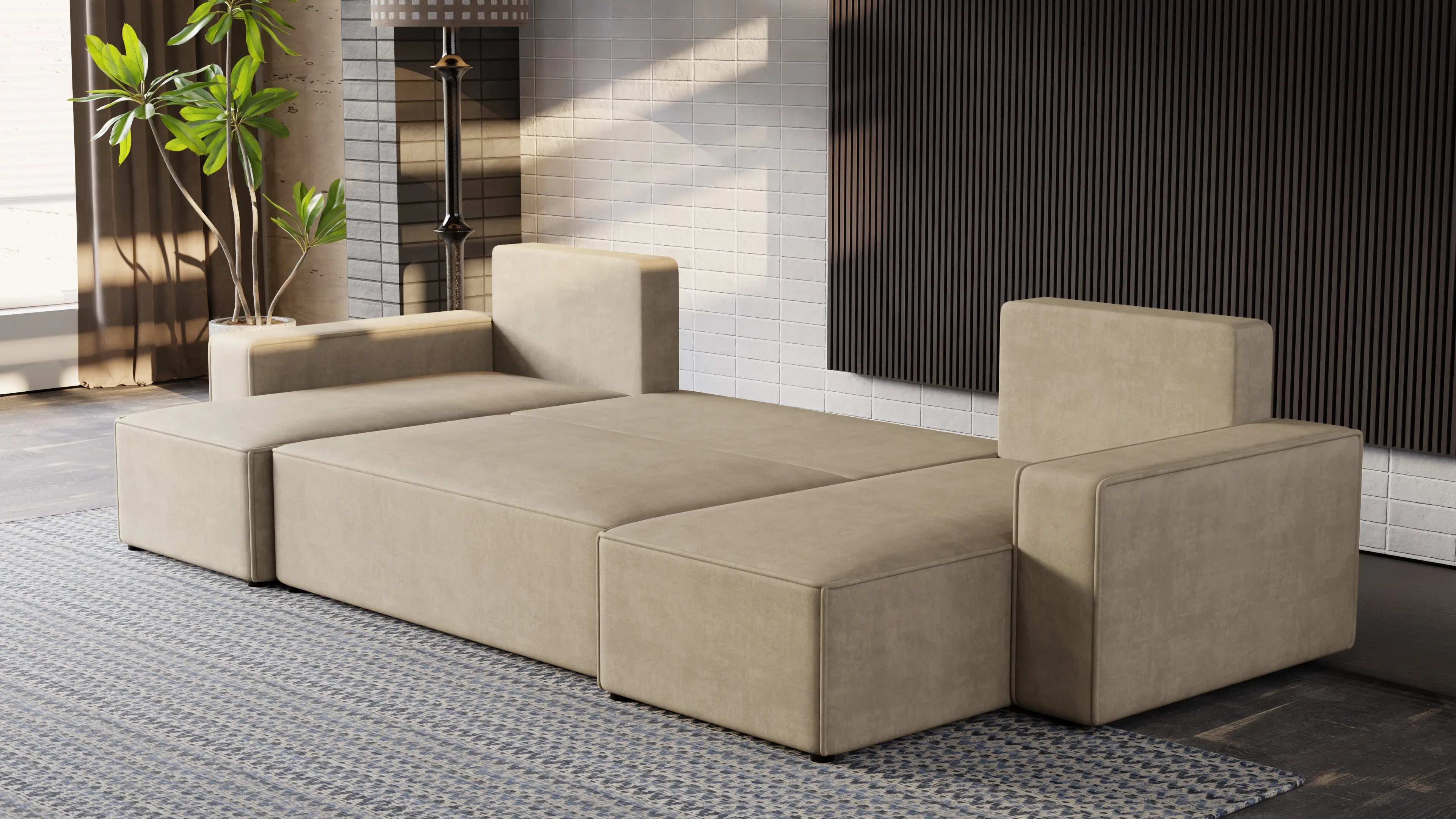 Nexo U – duży narożnik w kształcie U z funkcją spania