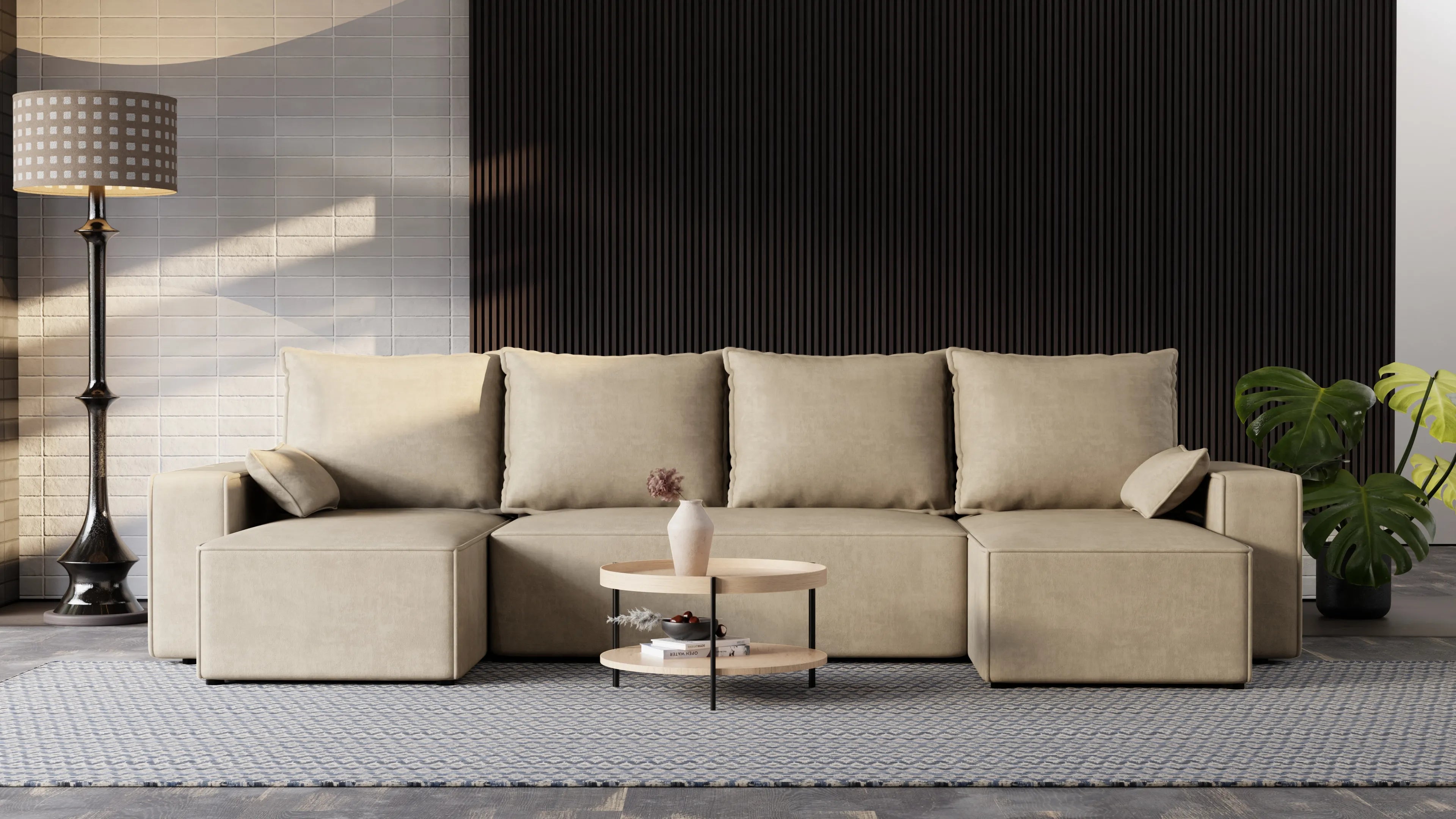 Nexo U – duży narożnik w kształcie U z funkcją spania