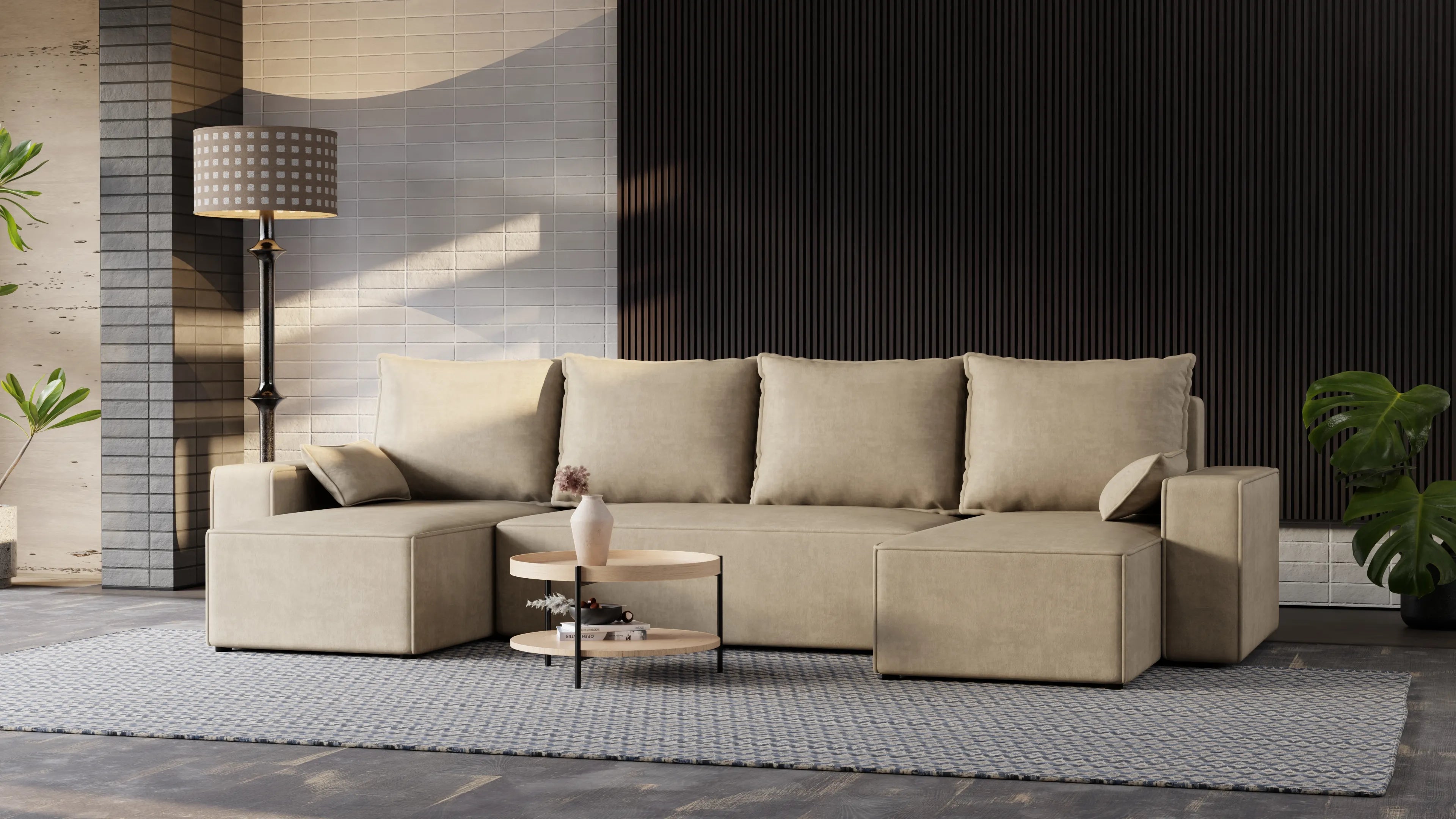 Nexo U – duży narożnik w kształcie U z funkcją spania