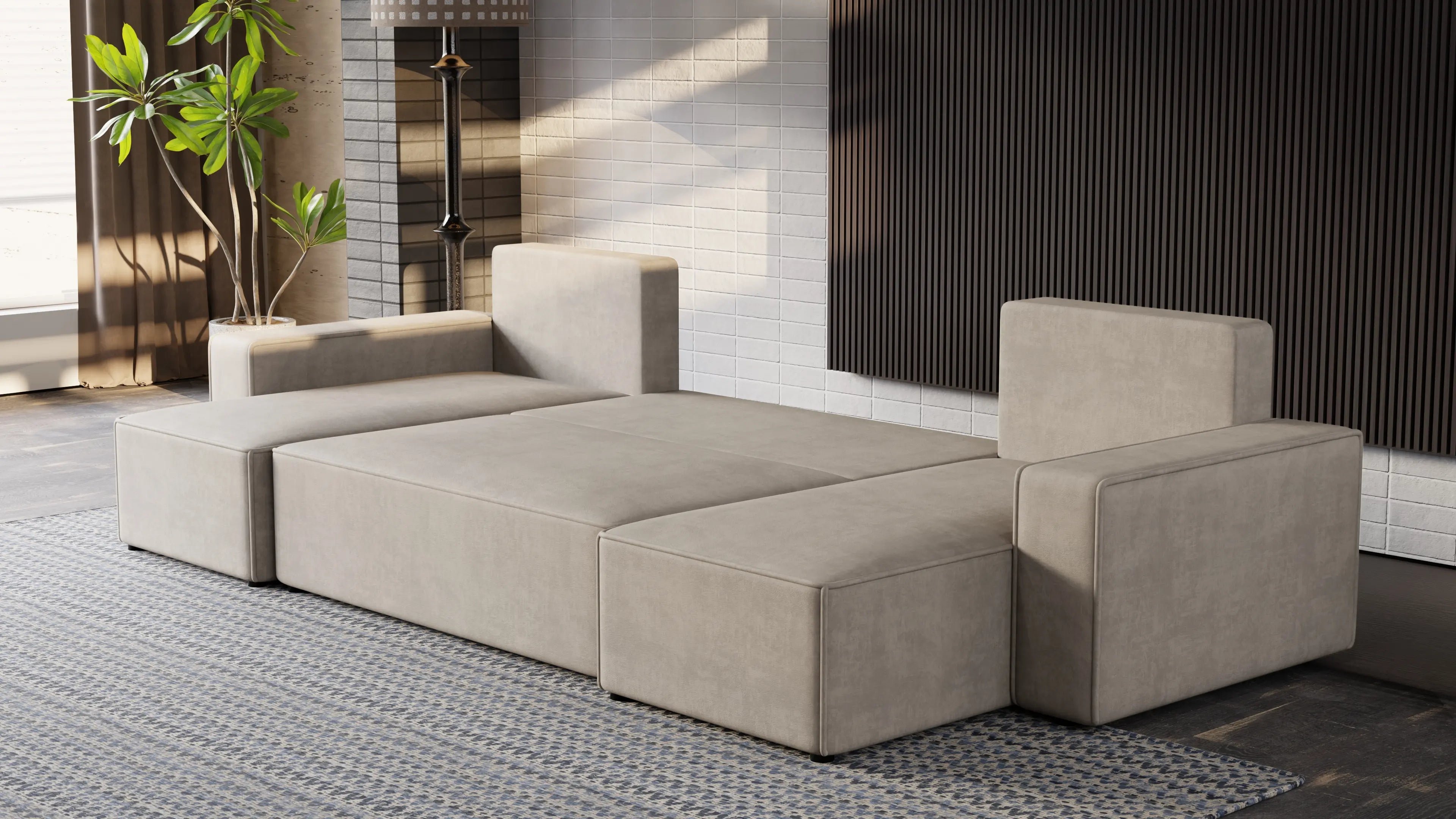 Nexo U – duży narożnik w kształcie U z funkcją spania