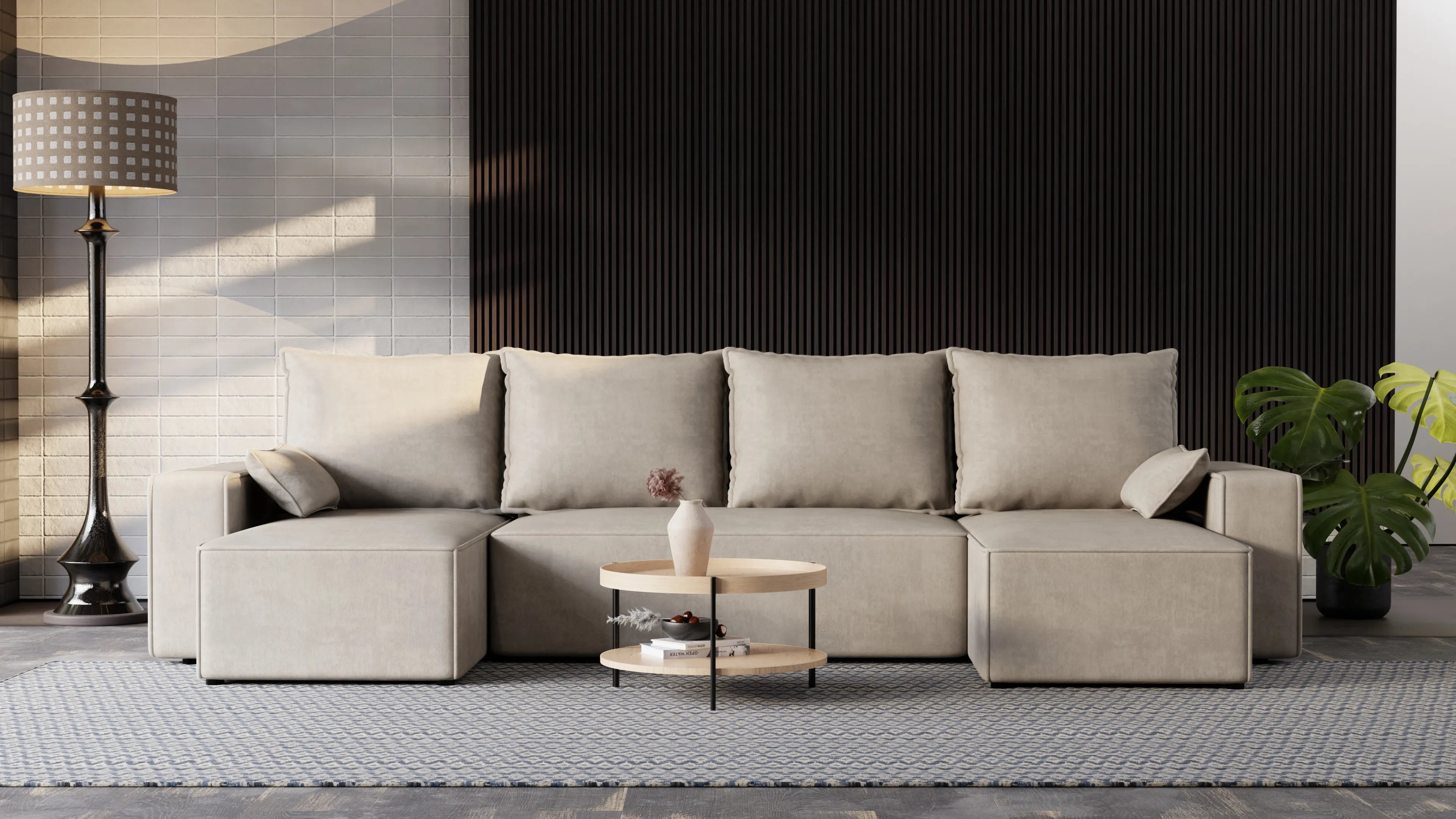 Nexo U – duży narożnik w kształcie U z funkcją spania