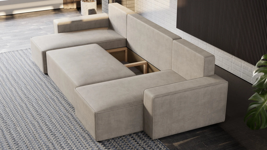 Nexo U – duży narożnik w kształcie U z funkcją spania