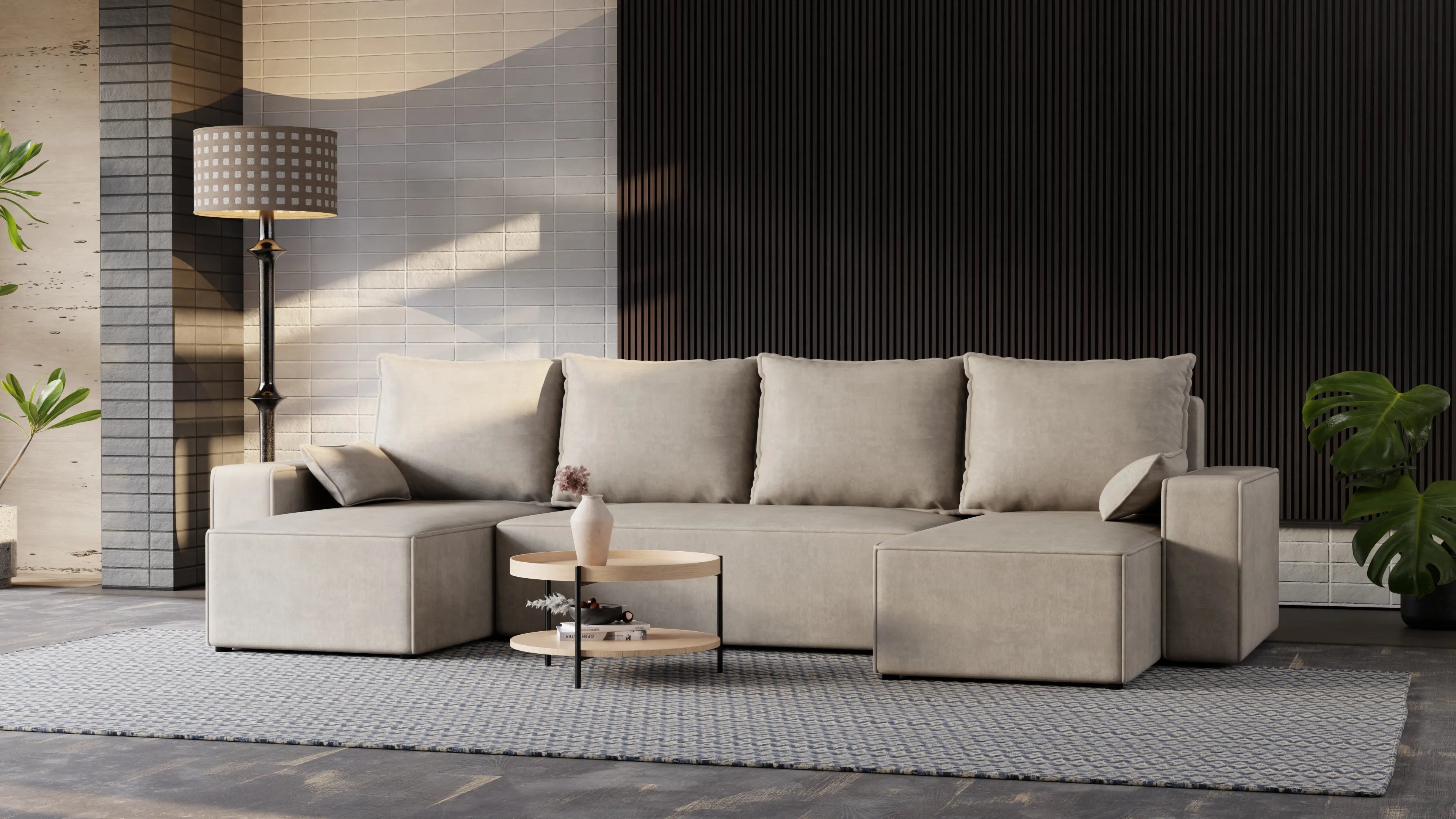 Nexo U – duży narożnik w kształcie U z funkcją spania