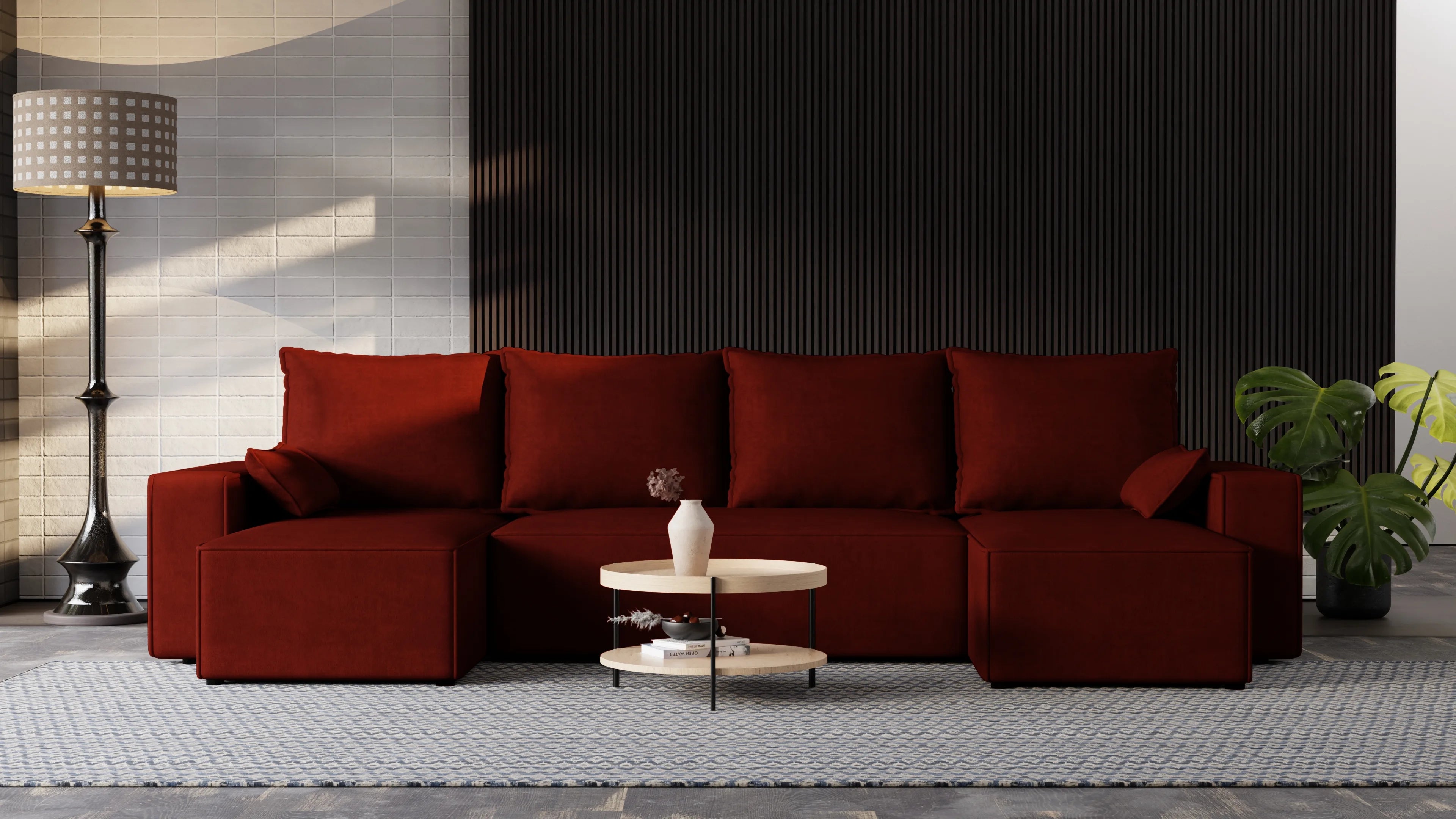 Nexo U – duży narożnik w kształcie U z funkcją spania