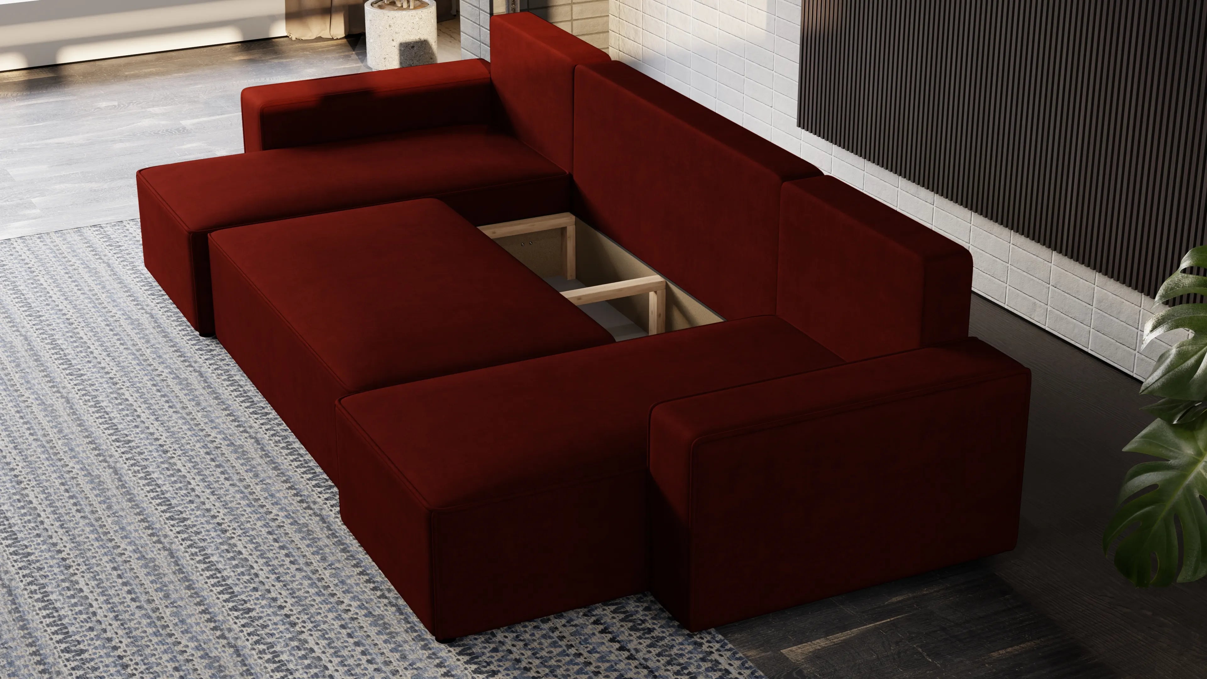 Nexo U – duży narożnik w kształcie U z funkcją spania