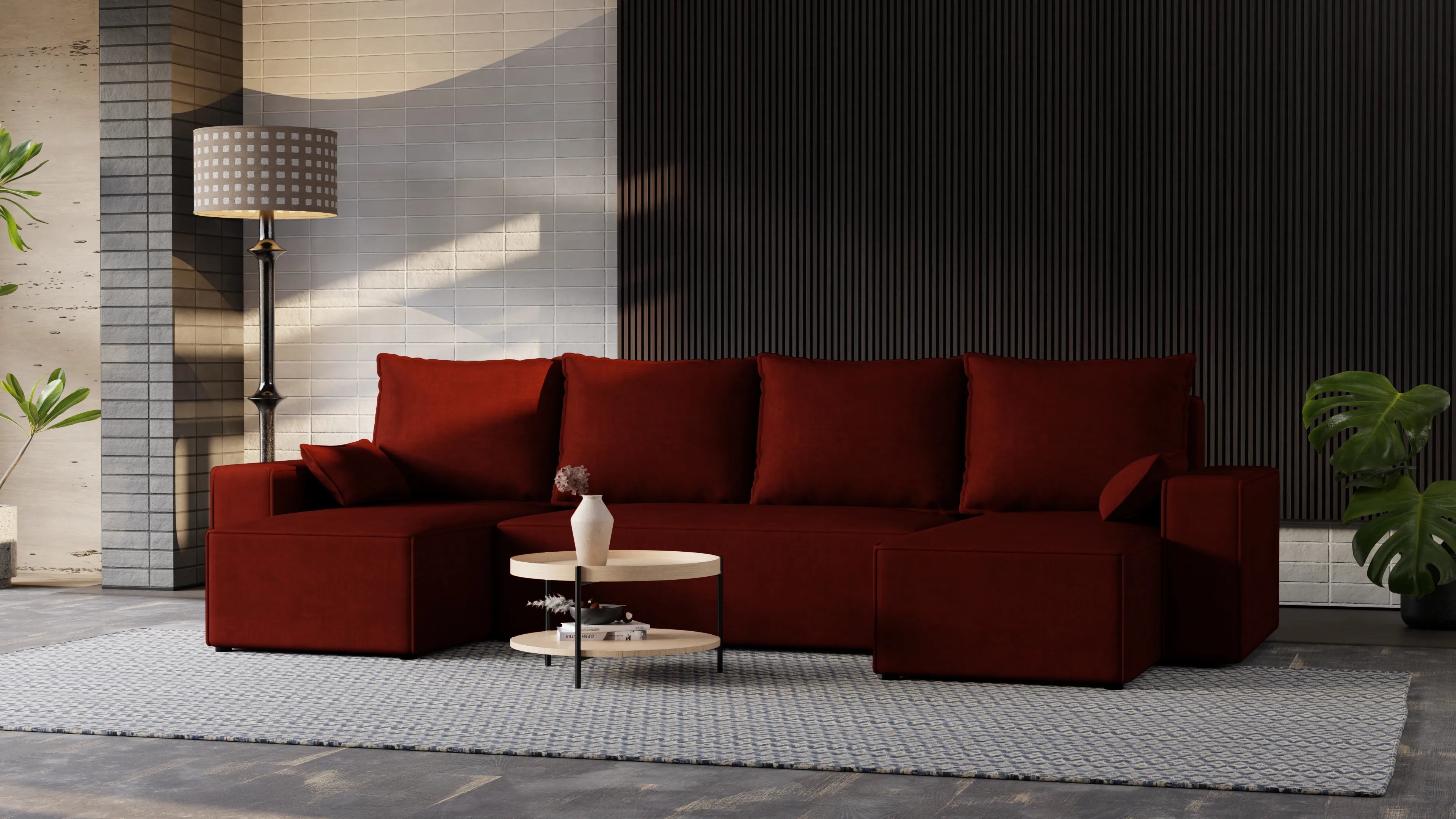 Nexo U – duży narożnik w kształcie U z funkcją spania