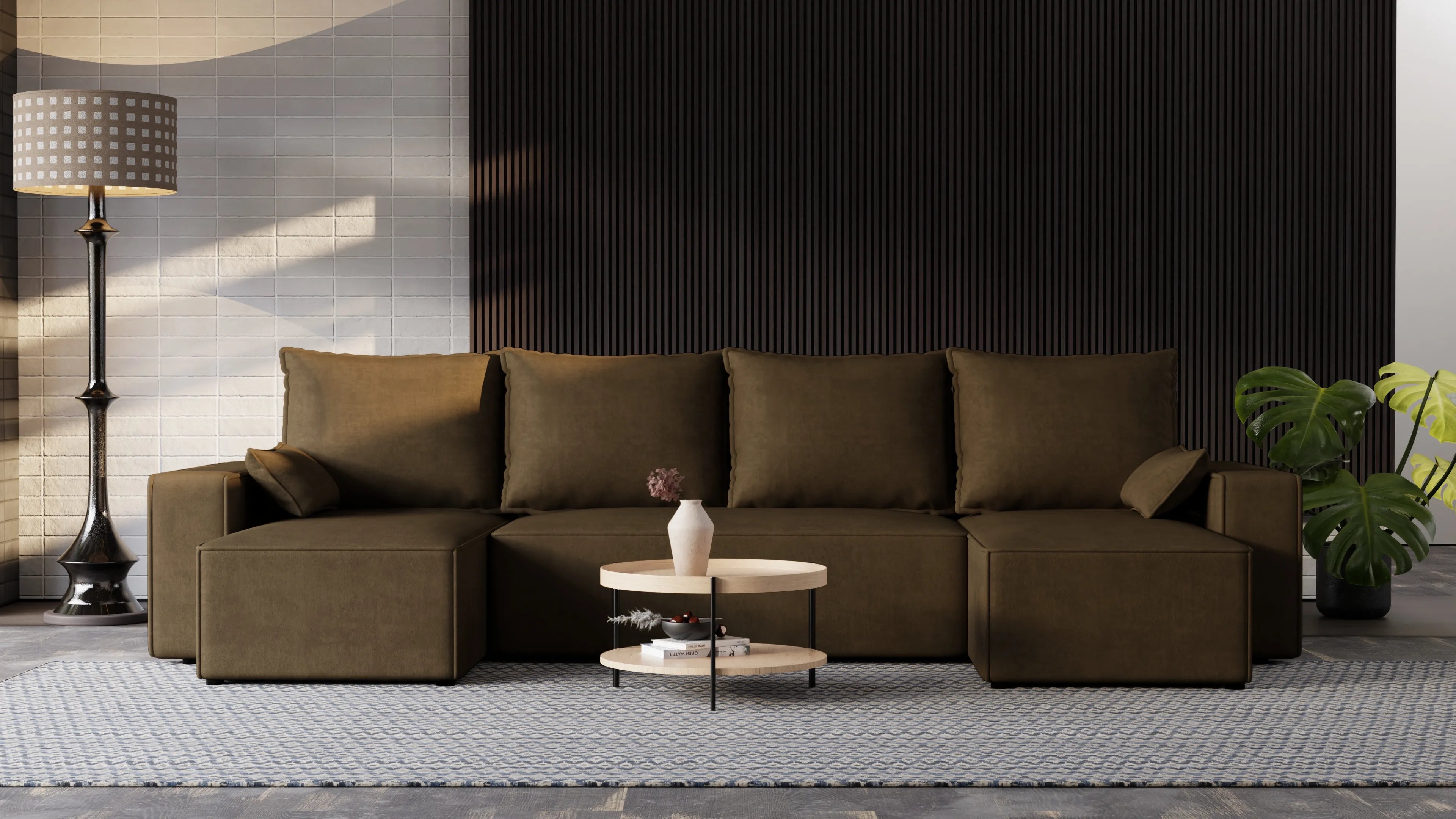 Nexo U – duży narożnik w kształcie U z funkcją spania