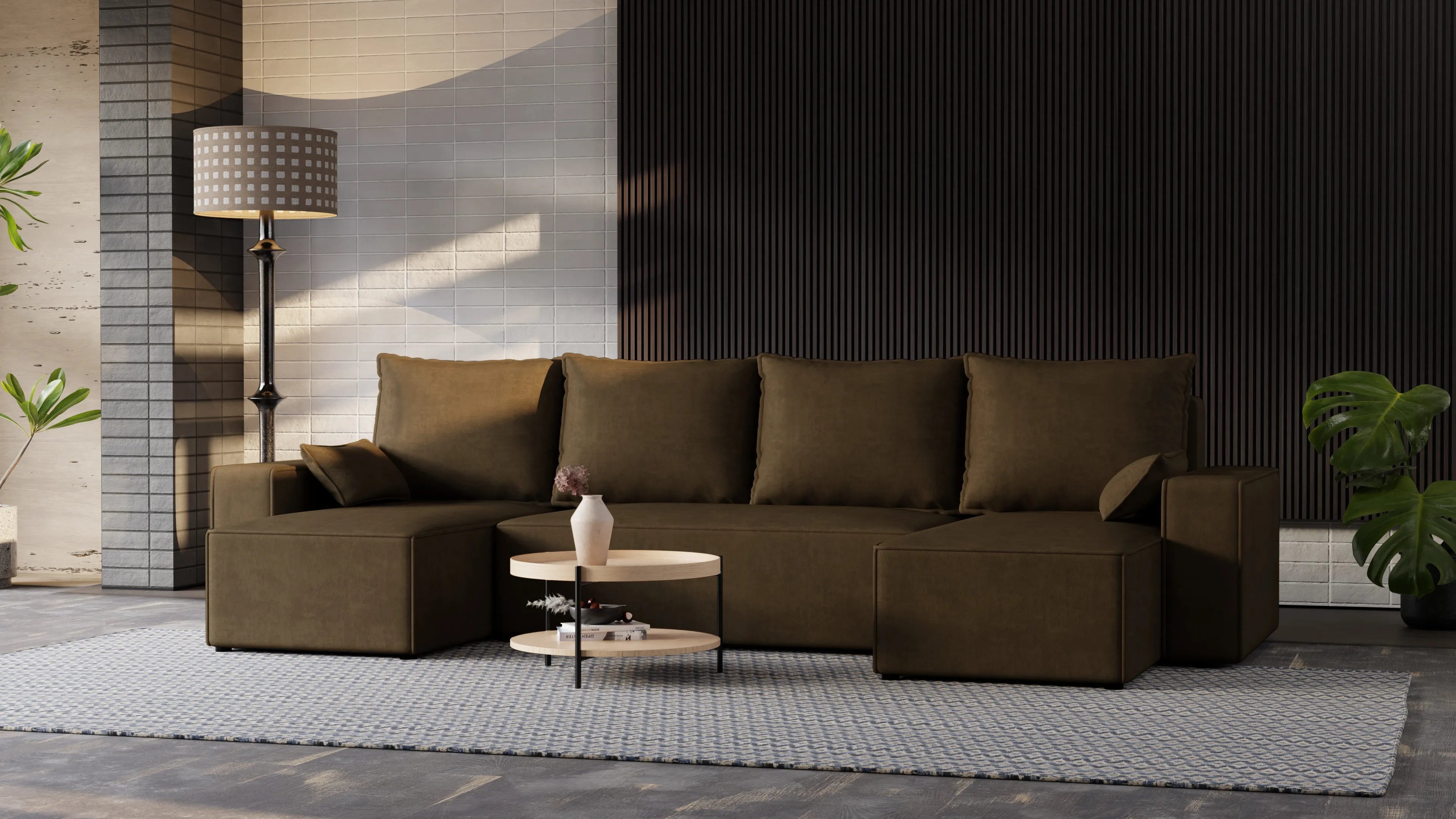 Nexo U – duży narożnik w kształcie U z funkcją spania