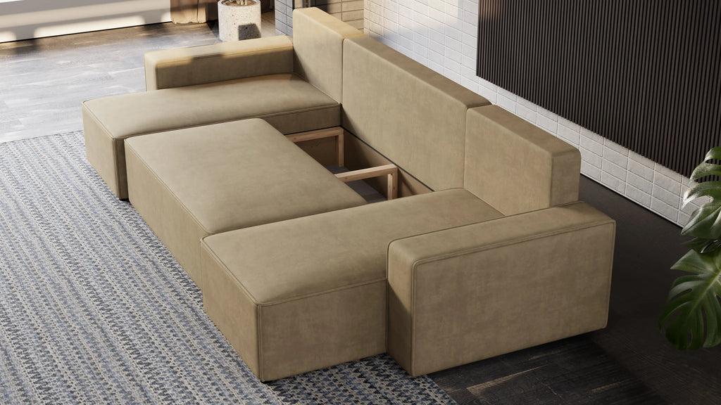 Nexo U – duży narożnik w kształcie U z funkcją spania