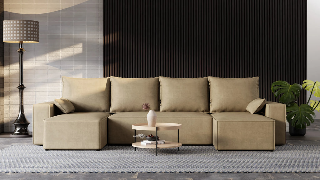 Nexo U – duży narożnik w kształcie U z funkcją spania