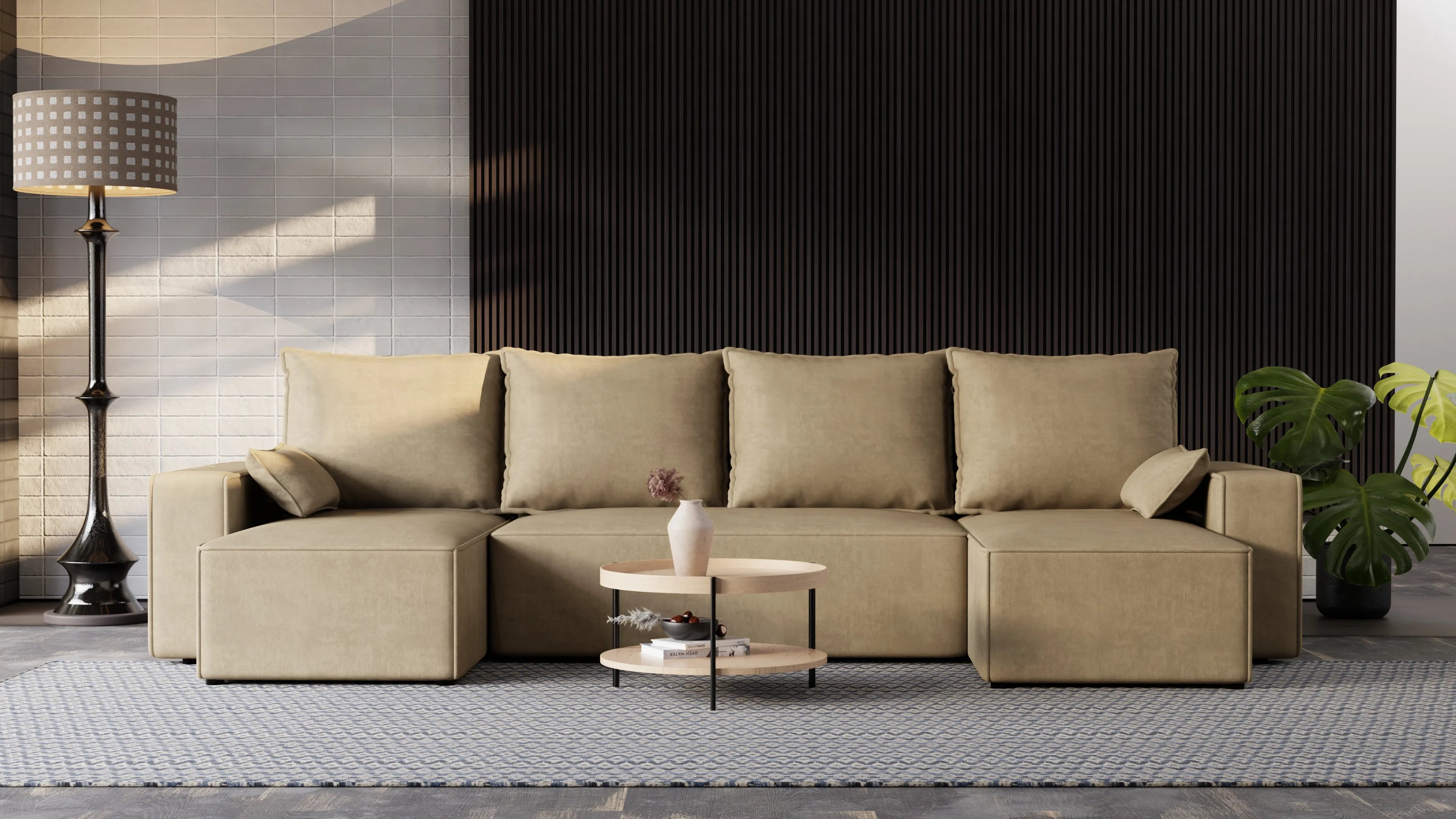 Nexo U – duży narożnik w kształcie U z funkcją spania