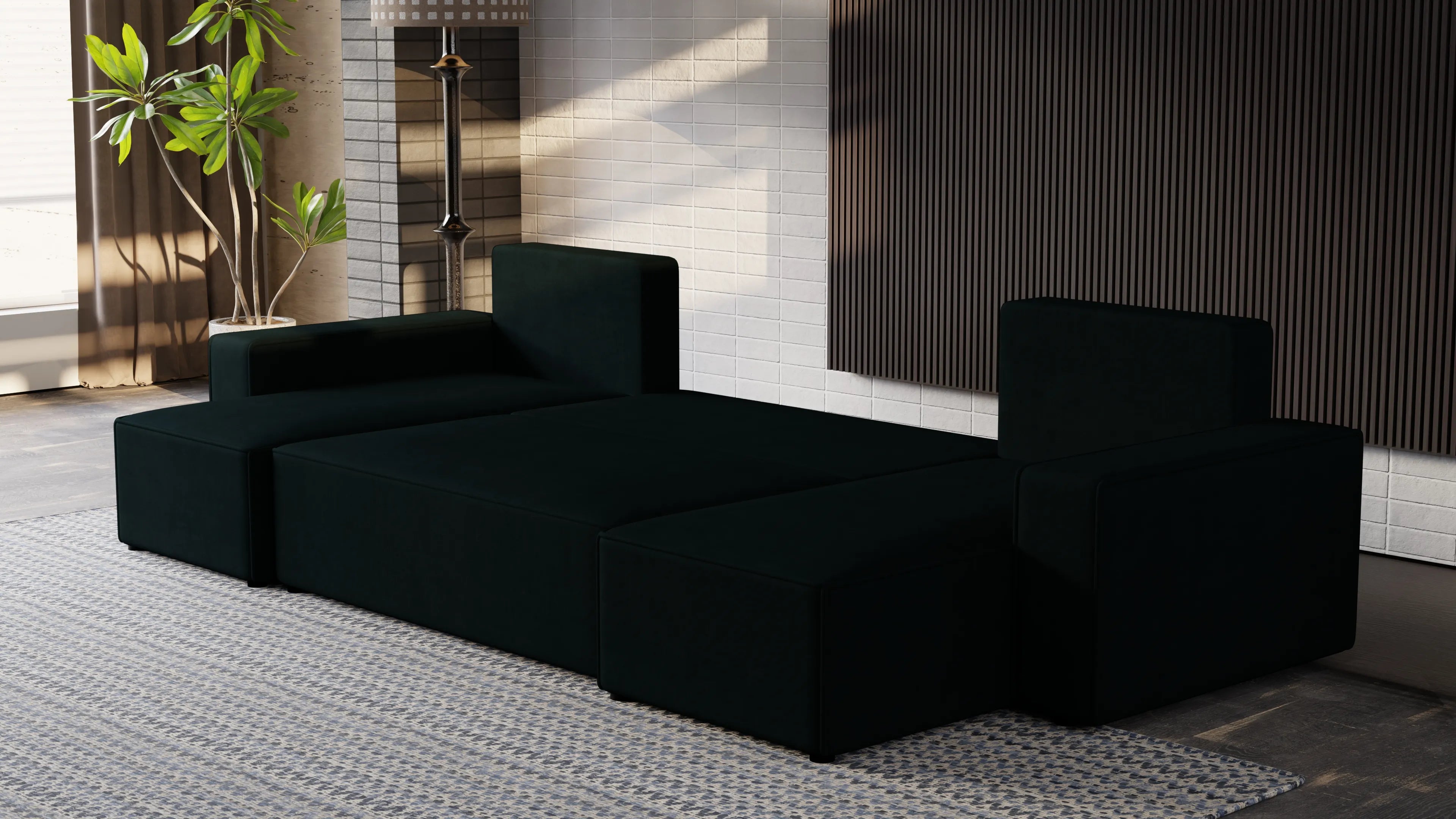 Nexo U – duży narożnik w kształcie U z funkcją spania