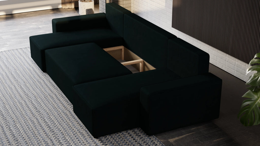 Nexo U – duży narożnik w kształcie U z funkcją spania