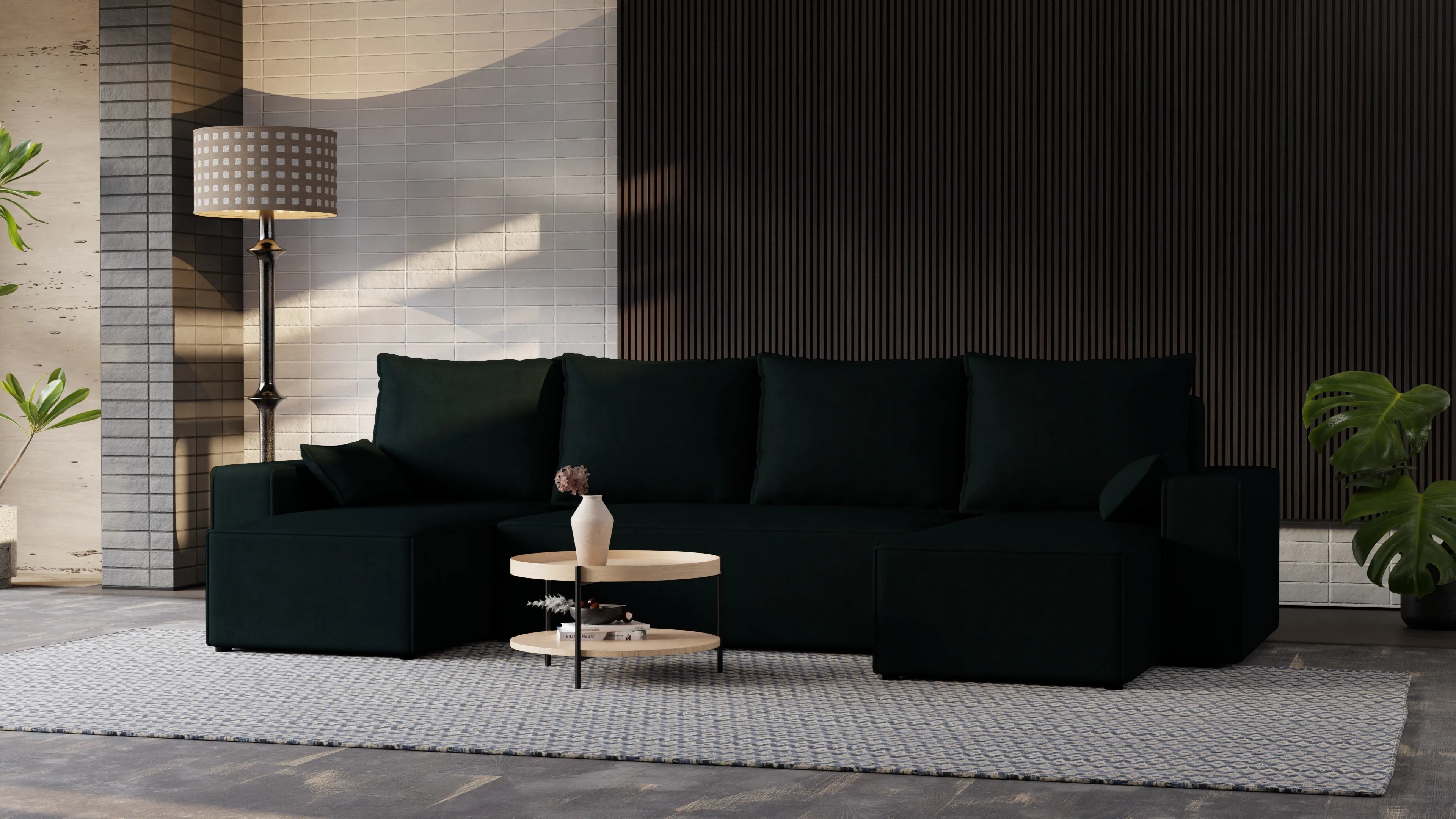 Nexo U – duży narożnik w kształcie U z funkcją spania