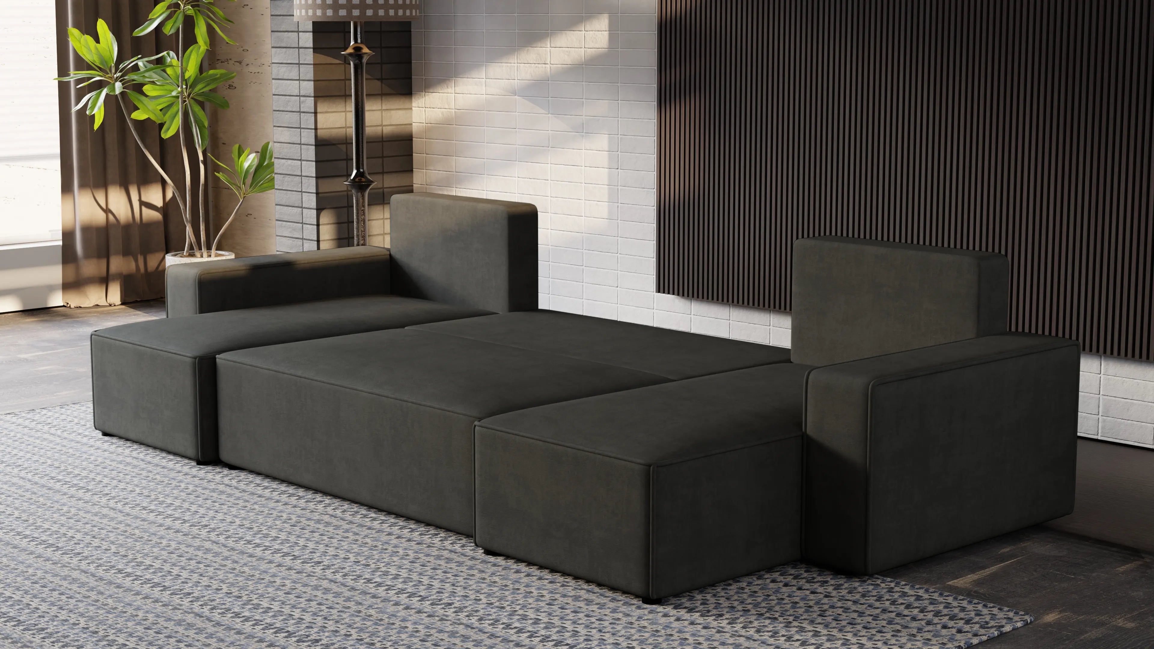 Nexo U – duży narożnik w kształcie U z funkcją spania