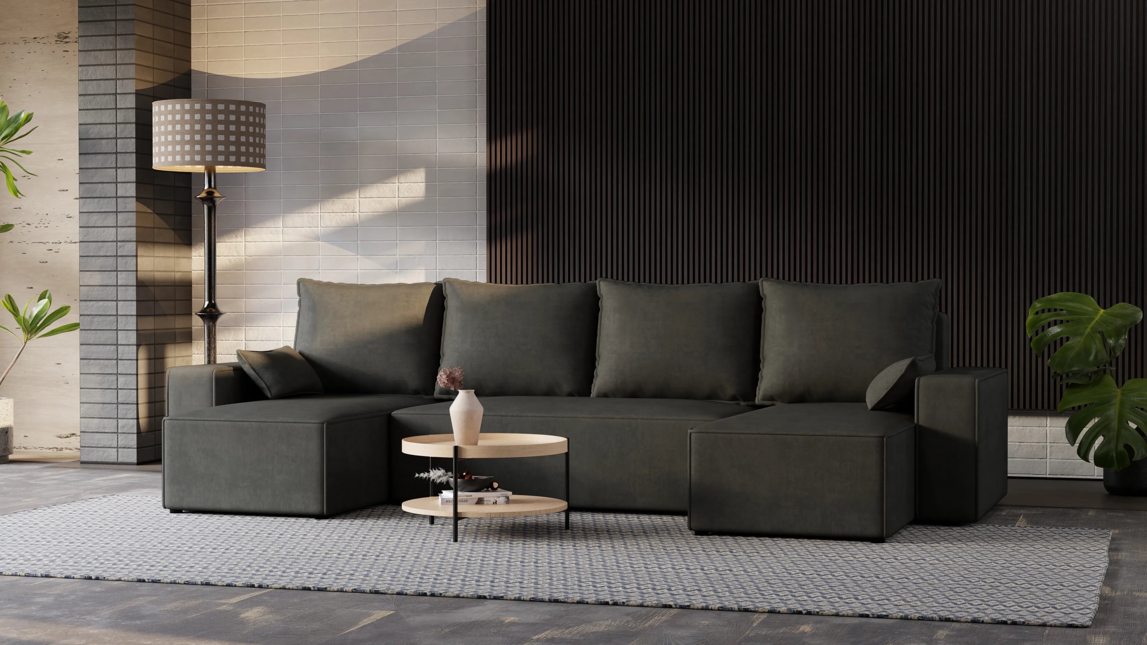 Nexo U – duży narożnik w kształcie U z funkcją spania