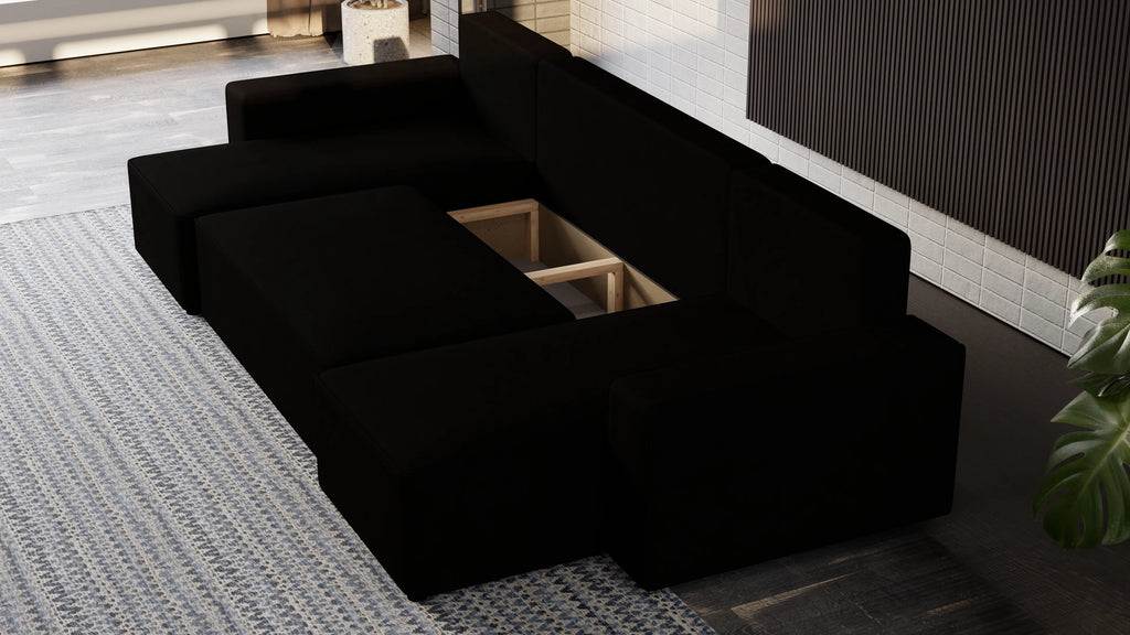 Nexo U – duży narożnik w kształcie U z funkcją spania