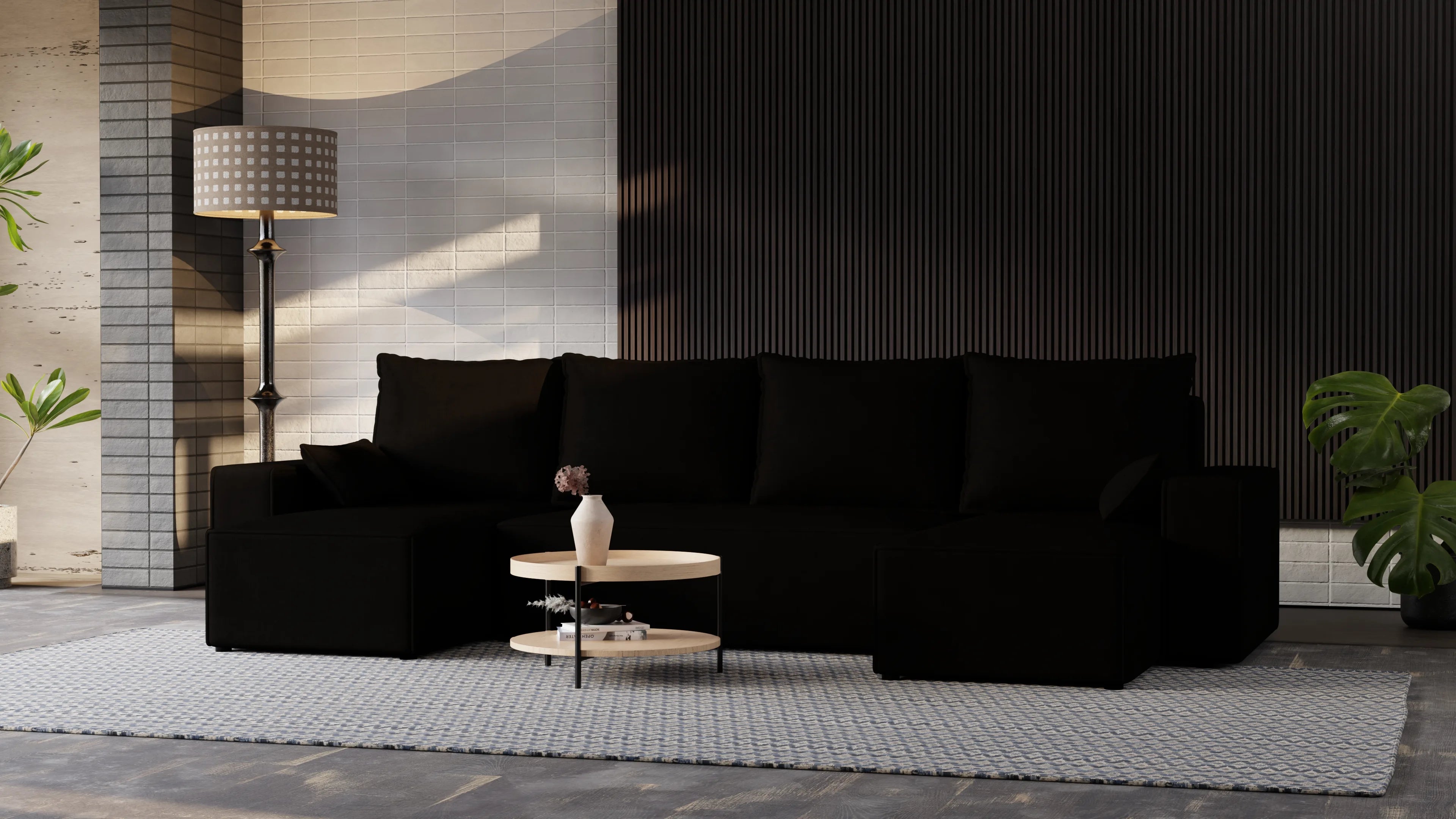 Nexo U – duży narożnik w kształcie U z funkcją spania