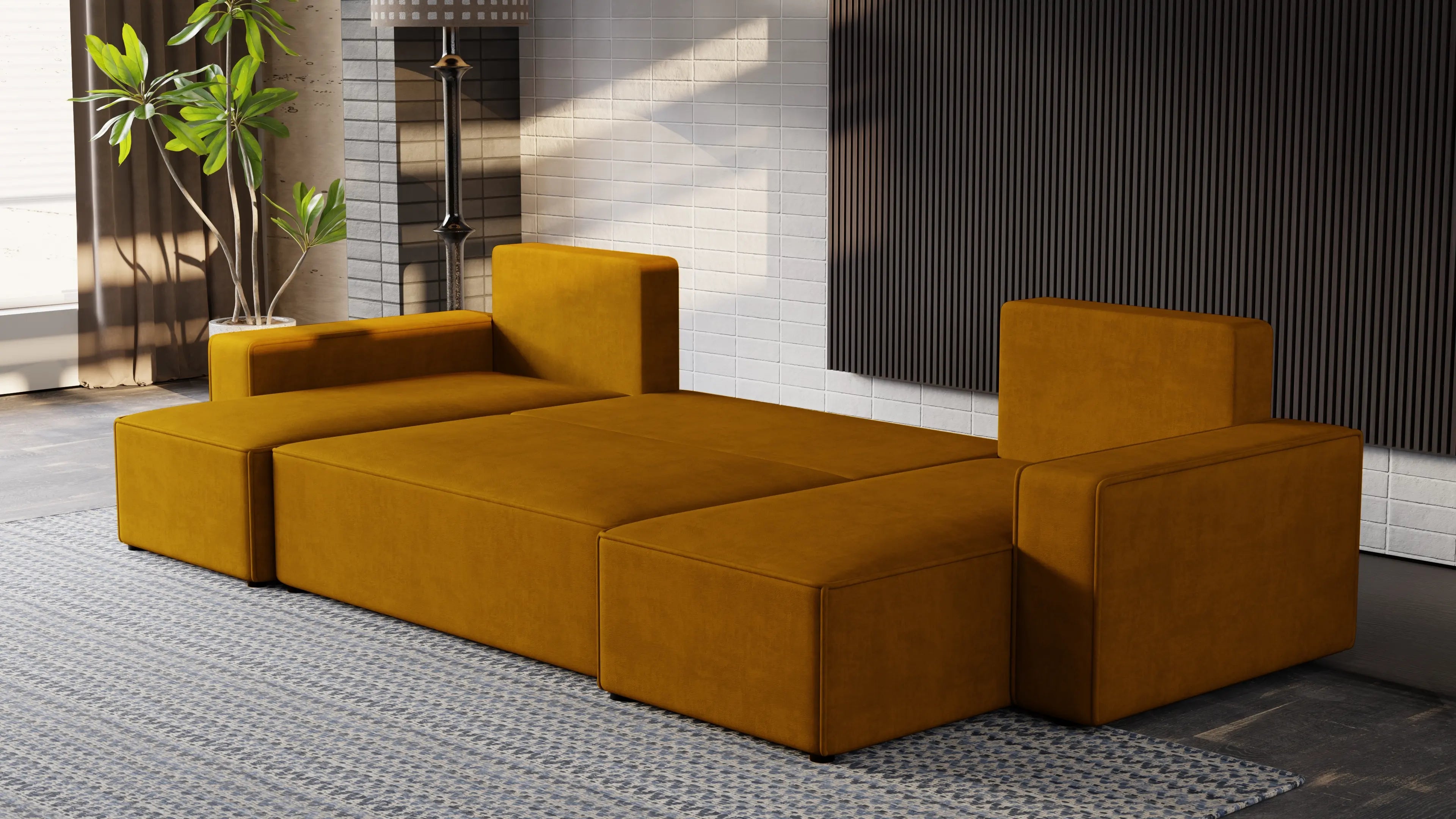 Nexo U – duży narożnik w kształcie U z funkcją spania