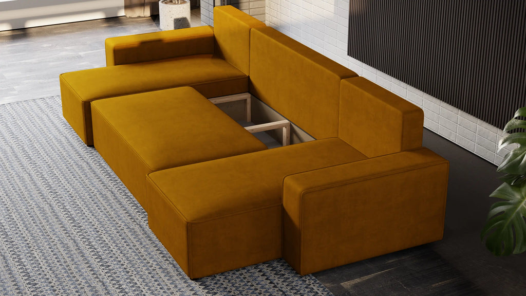 Nexo U – duży narożnik w kształcie U z funkcją spania