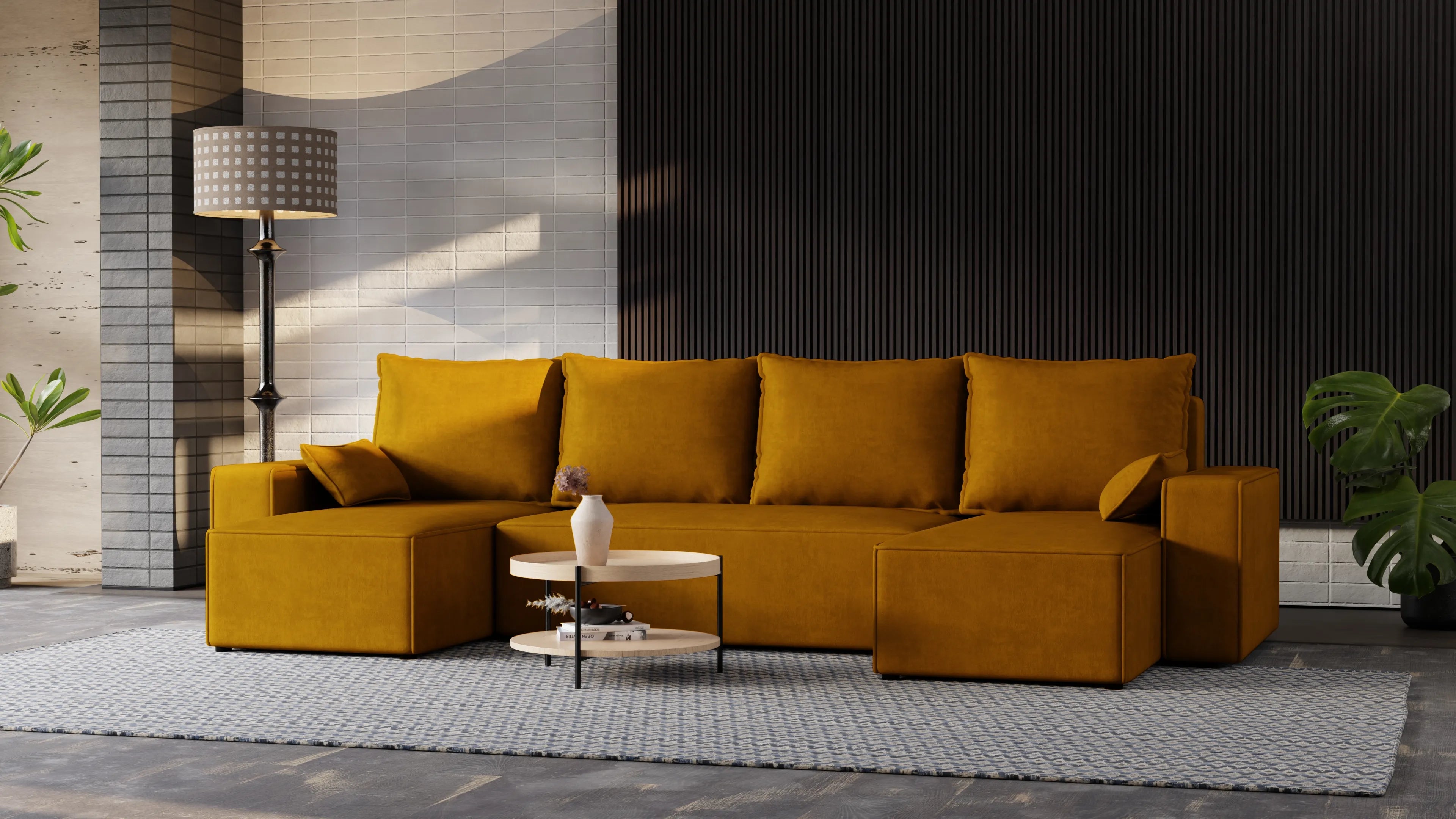 Nexo U – duży narożnik w kształcie U z funkcją spania