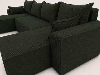 Narożnik NEXO U 315 cm z funkcją spania i pojemnikiem – sztruks POSO