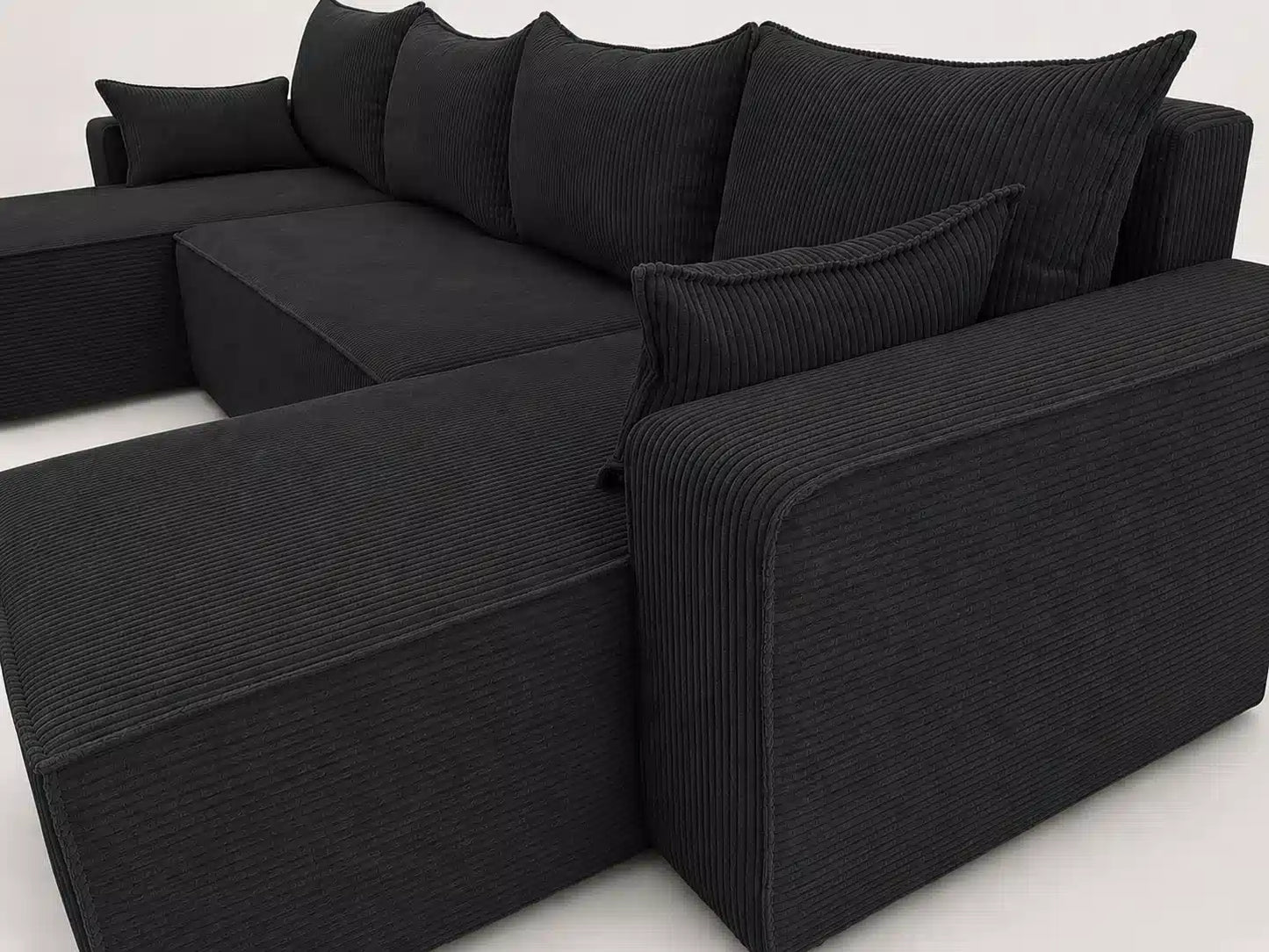Narożnik NEXO U 315 cm z funkcją spania i pojemnikiem – sztruks POSO