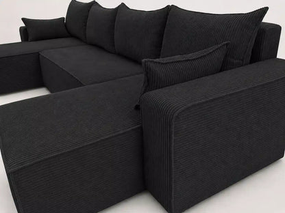 Narożnik NEXO U 315 cm z funkcją spania i pojemnikiem – sztruks POSO