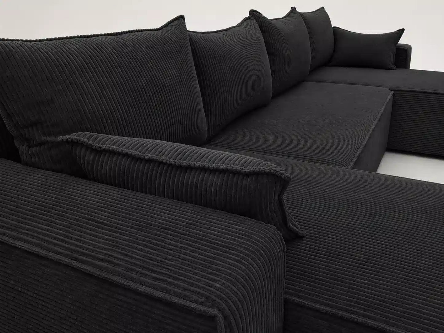 Narożnik NEXO U 315 cm z funkcją spania i pojemnikiem – sztruks POSO
