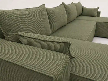 Narożnik NEXO U 315 cm z funkcją spania i pojemnikiem – sztruks POSO