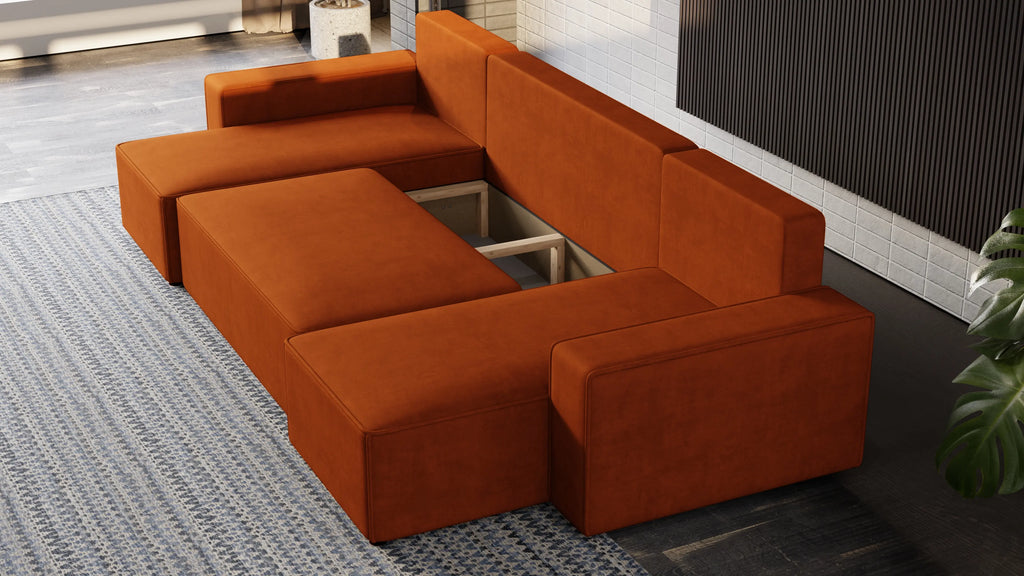 Nexo U – duży narożnik w kształcie U z funkcją spania