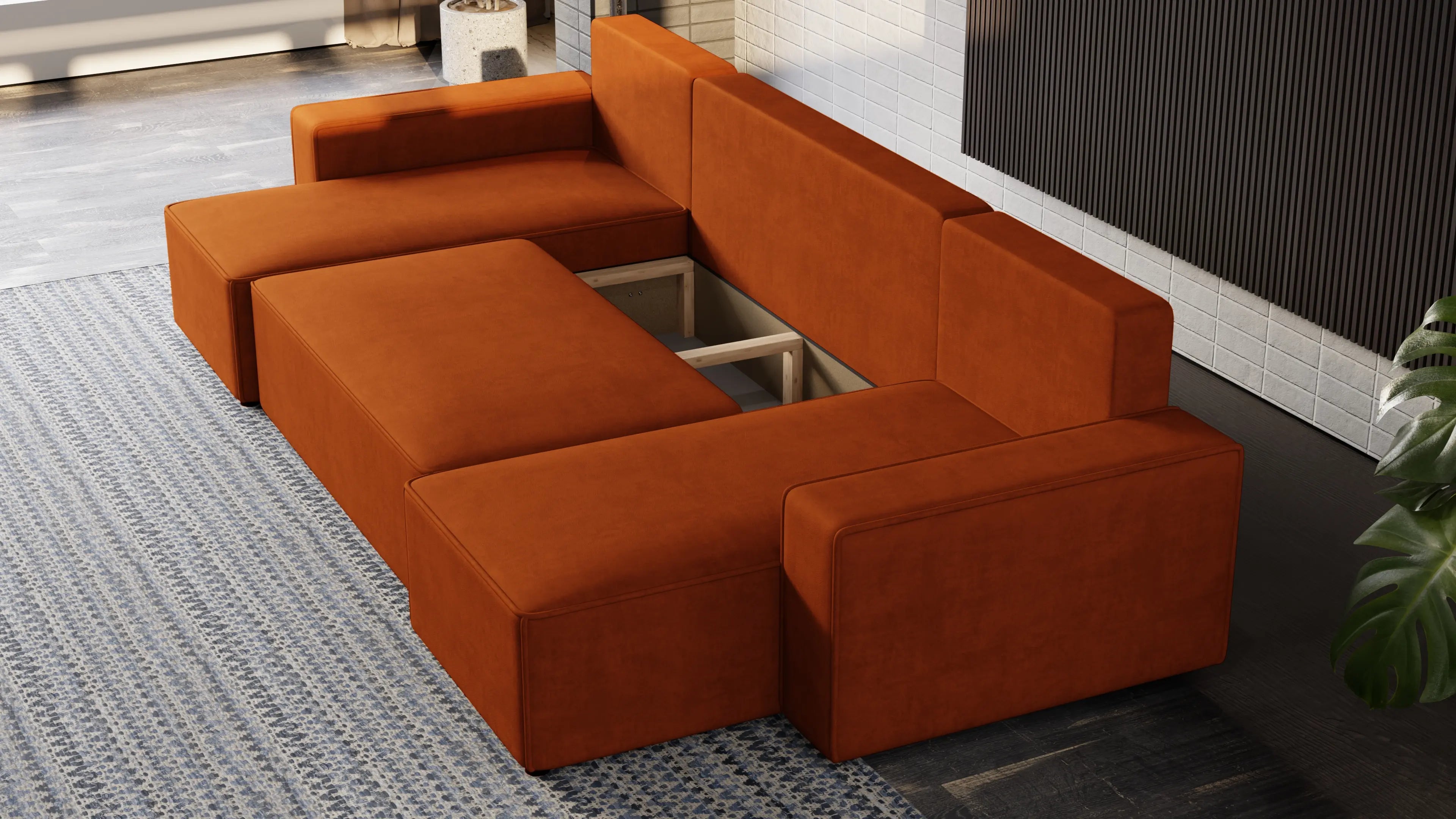 Nexo U – duży narożnik w kształcie U z funkcją spania